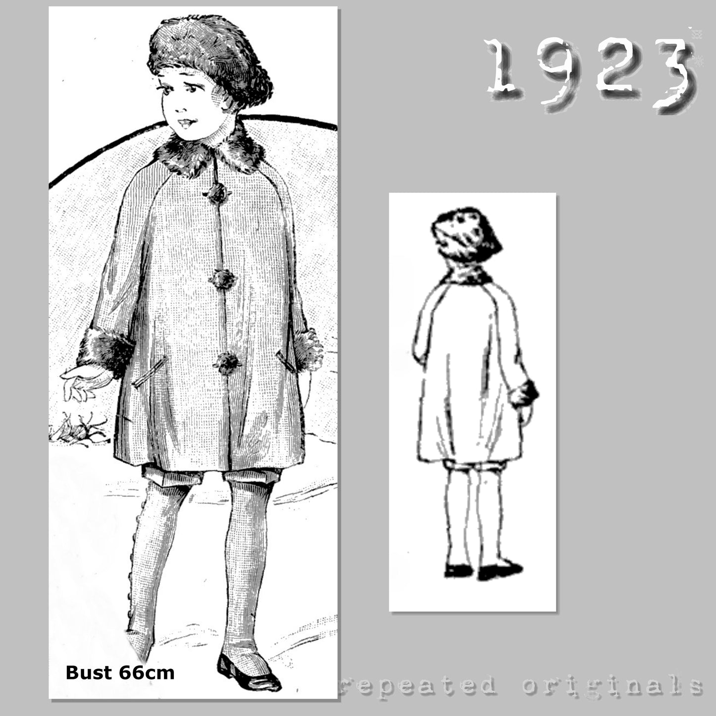 1923 Coat, Cap and Gaiters for Boy 4 to 6 Years Sewing Pattern - INSTANT DOWNLOAD PDF