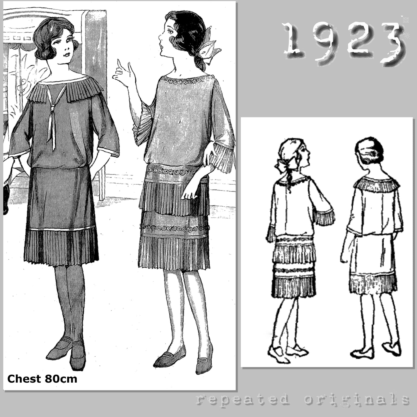 1923 Dress for Girl 10-12 Years Sewing Pattern - INSTANT DOWNLOAD PDF