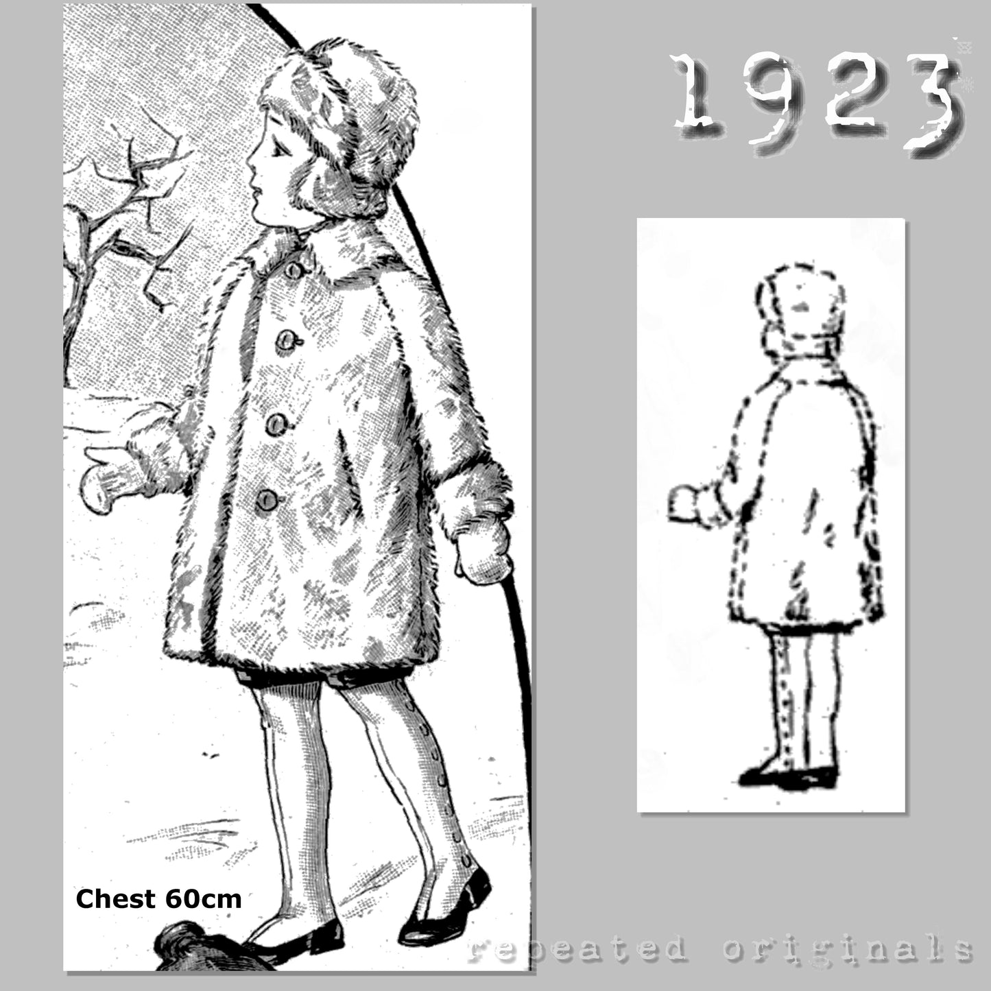 1923 Coat, Cap and Gaiters for Boy 1-2 Years Sewing Pattern - INSTANT DOWNLOAD PDF
