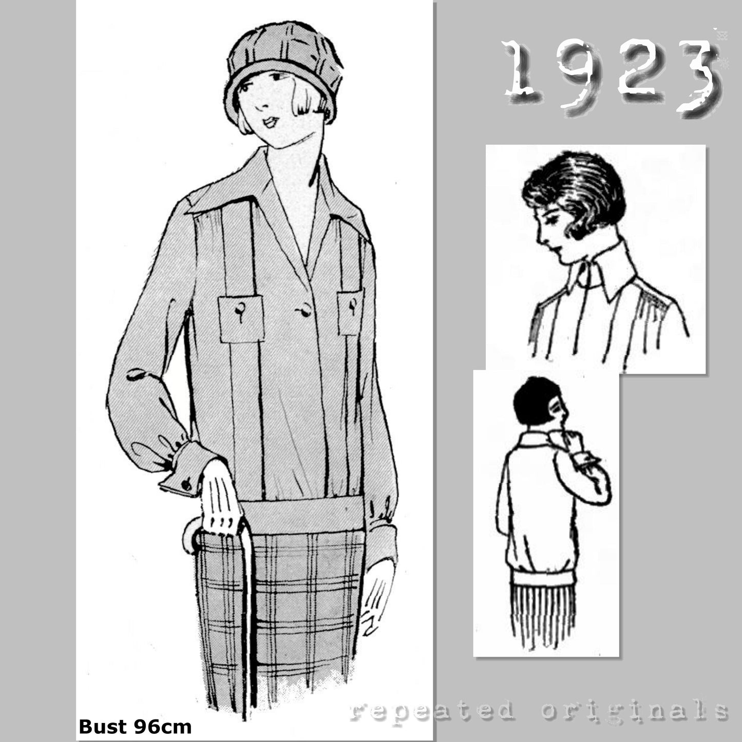 1923 Lady's Sports Blouse Sewing Pattern - INSTANT DOWNLOAD PDF