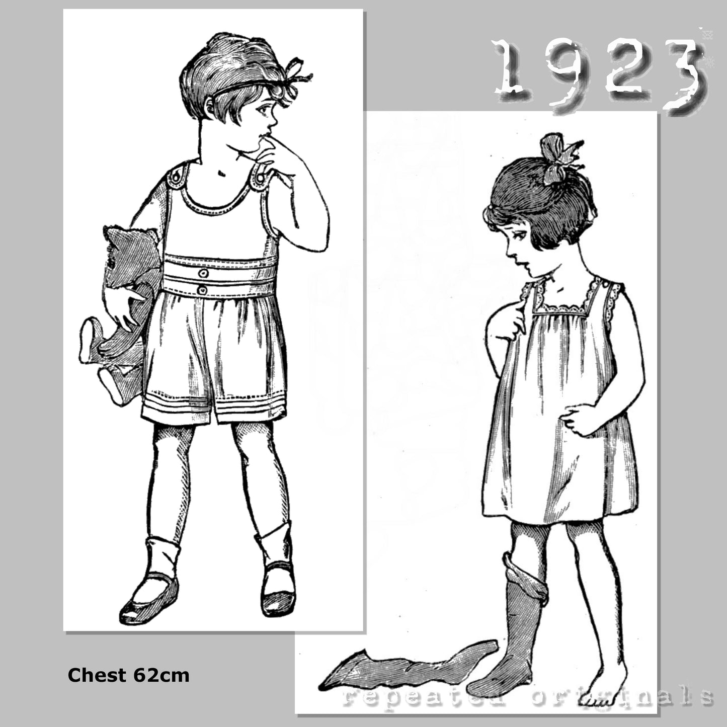 1923 Underwear for girl 2-4 Years Sewing Pattern - INSTANT DOWNLOAD PDF