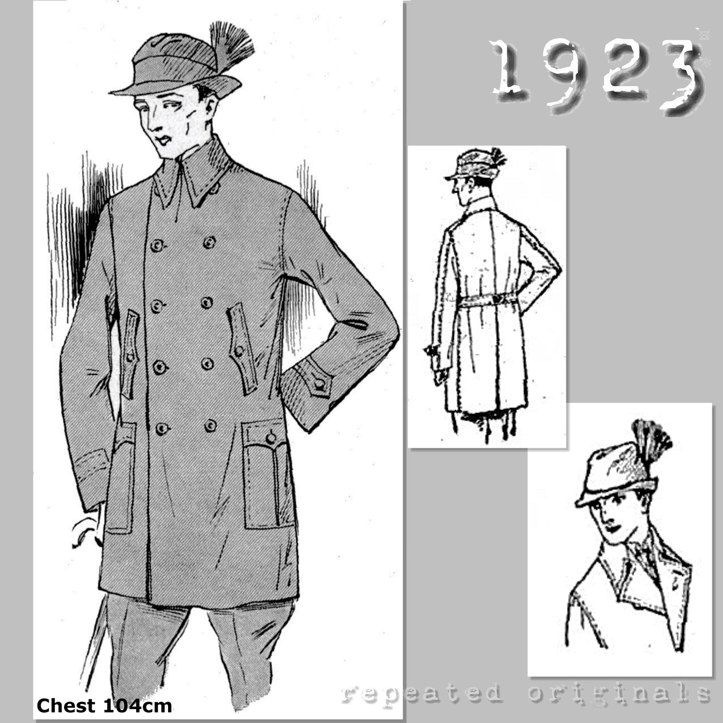 1923 Windbreaker Jacket Sewing Pattern (Chest 104cm)- INSTANT DOWNLOAD PDF
