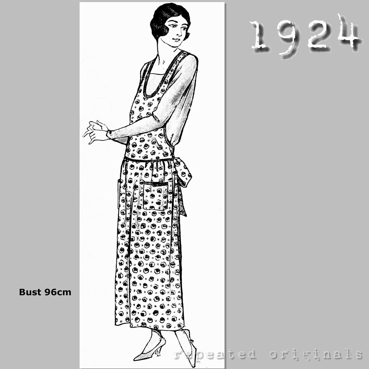 1924 House Apron Sewing Pattern - INSTANT DOWNLOAD PDF