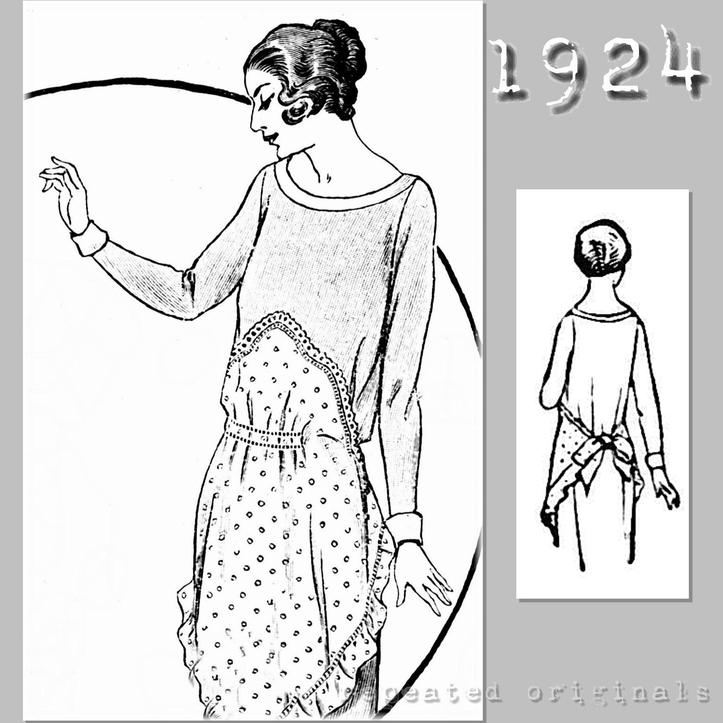 1924 Decorative Apron Sewing Pattern - INSTANT DOWNLOAD PDF