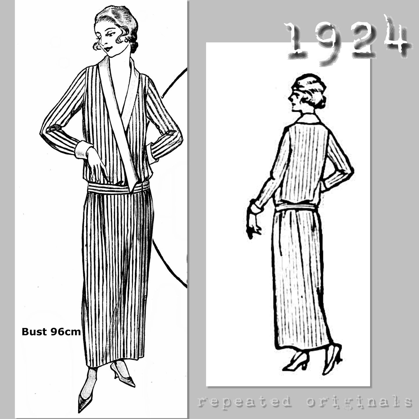 1924 Housedress Sewing Pattern - INSTANT DOWNLOAD PDF