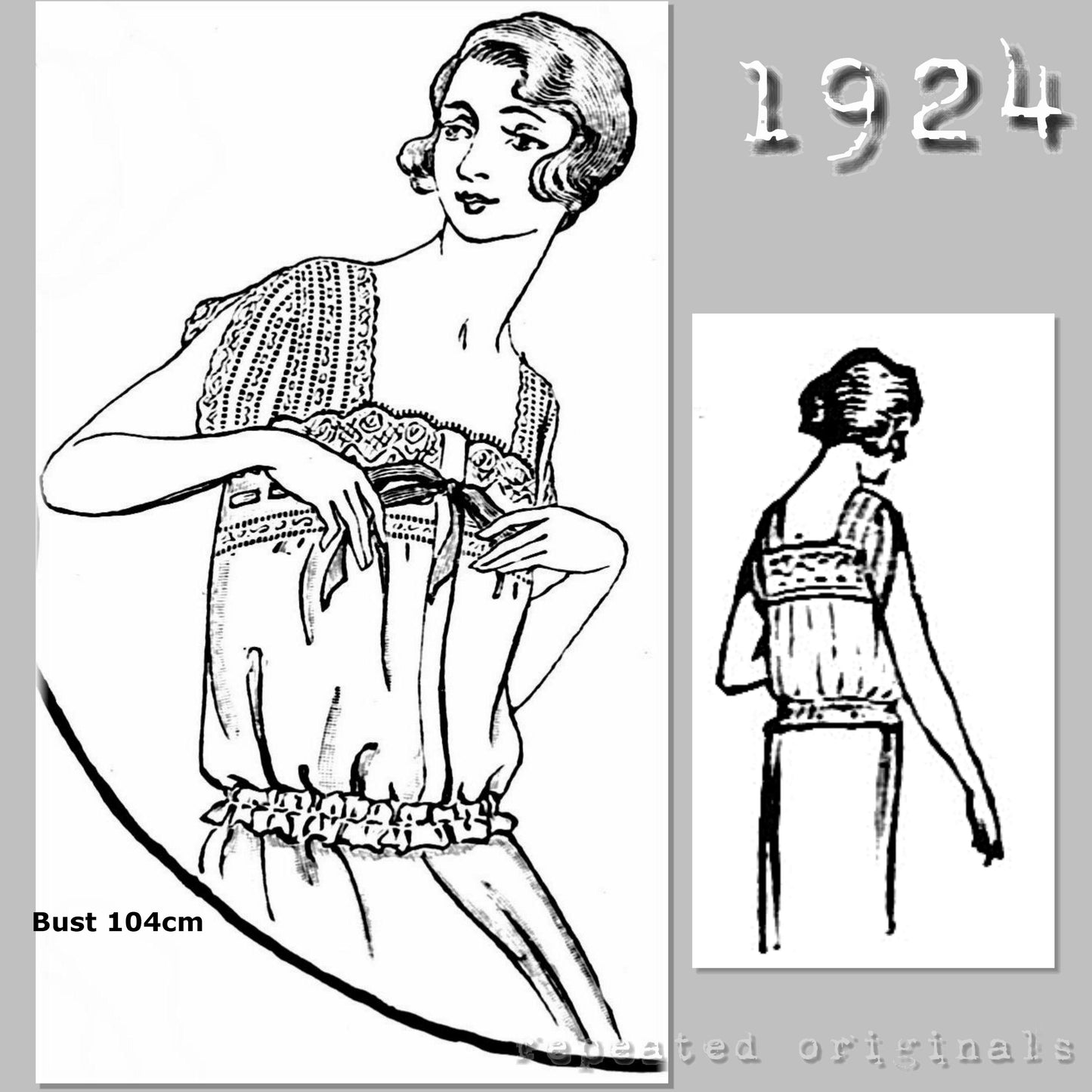 1924 Under Bodice Sewing Pattern - INSTANT DOWNLOAD PDF