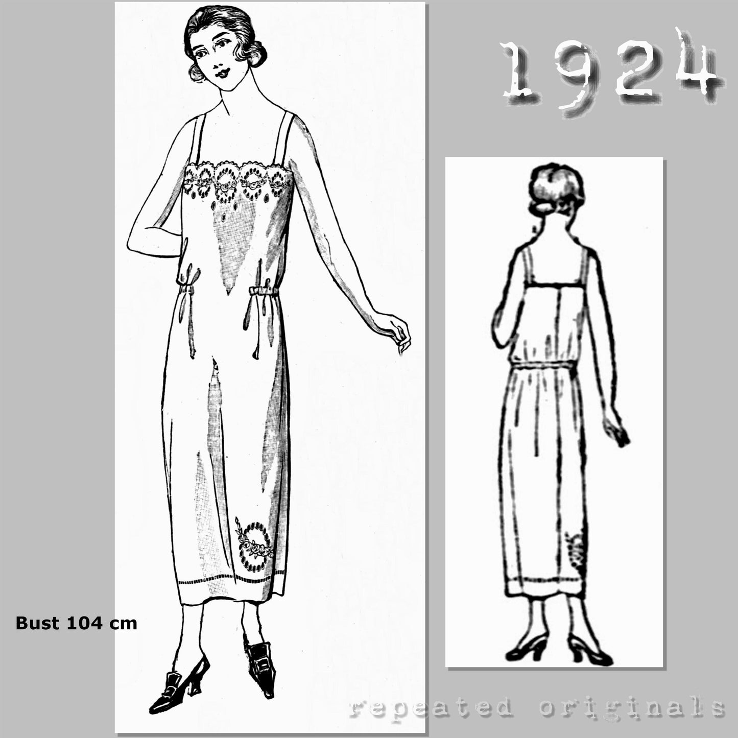 1924 Under Dress/Petticoat/Slip Sewing Pattern - INSTANT DOWNLOAD PDF