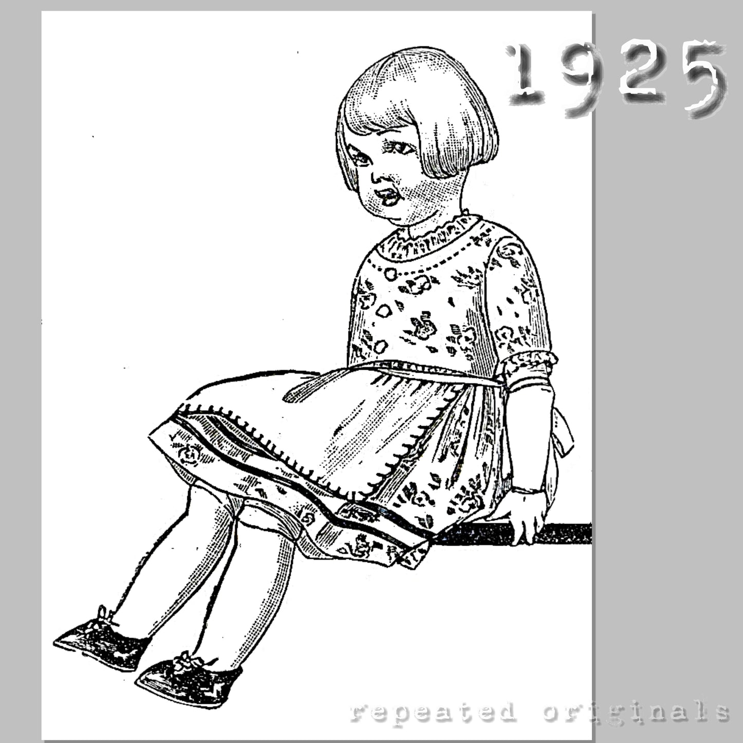 1925 Doll Dirndl Dress and Underwear Sewing Pattern - INSTANT DOWNLOAD PDF