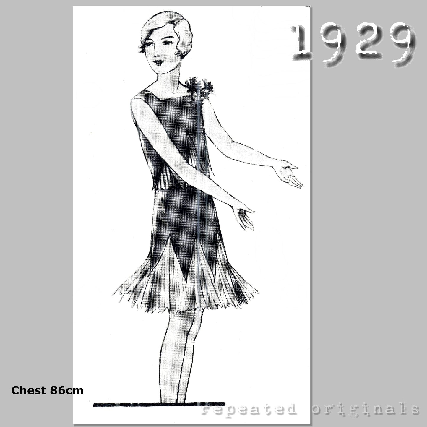 1929 Carnation Flower Costume for Girls 12-14 Years Sewing Pattern - INSTANT DOWNLOAD PDF