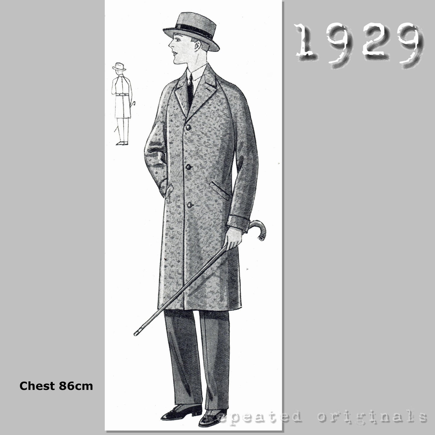1929 Overcoat for Boy 14-16 Years Sewing Pattern - INSTANT DOWNLOAD PDF