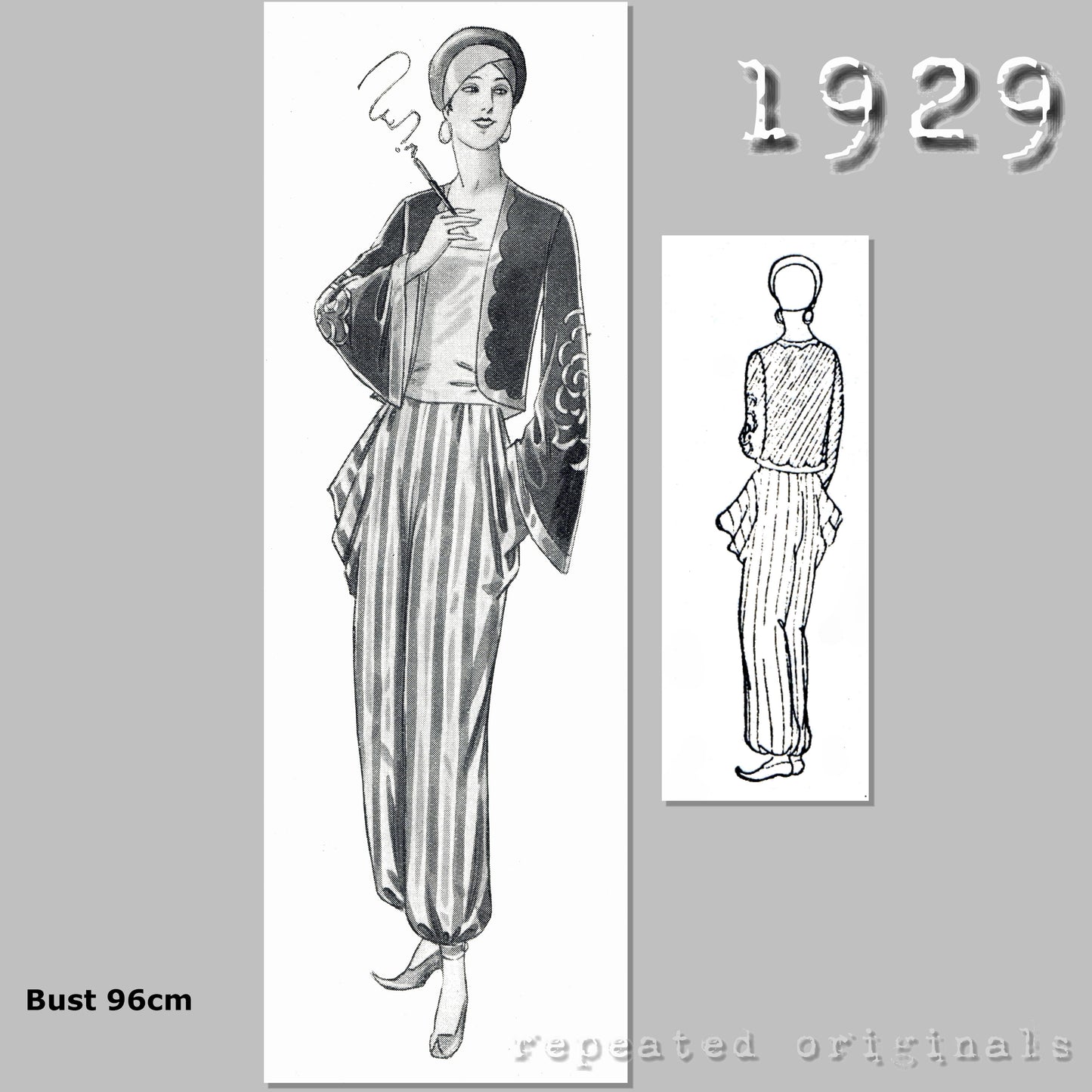 1929 Oriental Masquerade Costume Sewing Pattern - INSTANT DOWNLOAD PDF