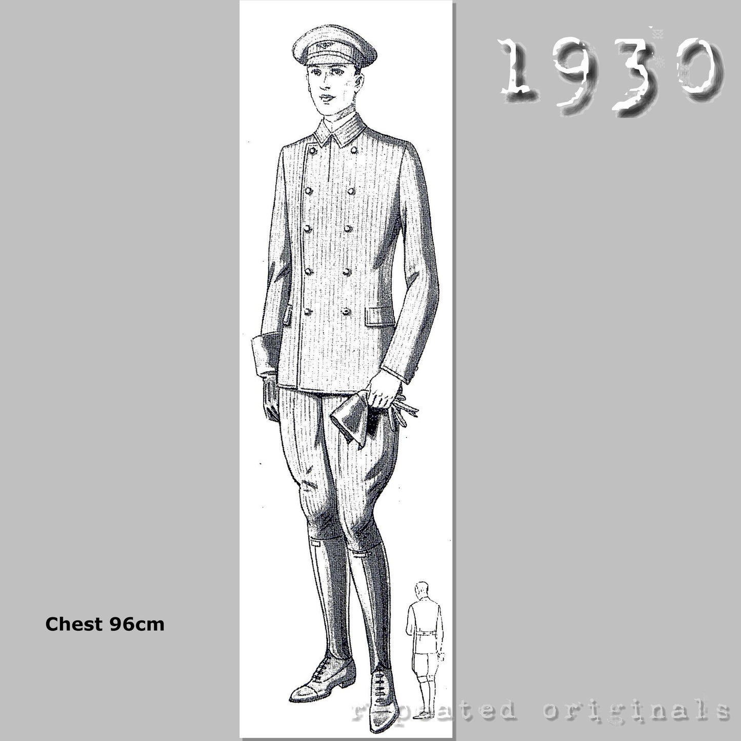 1930 Chauffeur Suit (Jacket, Breeches and Vest) Sewing Pattern - INSTANT DOWNLOAD PDF