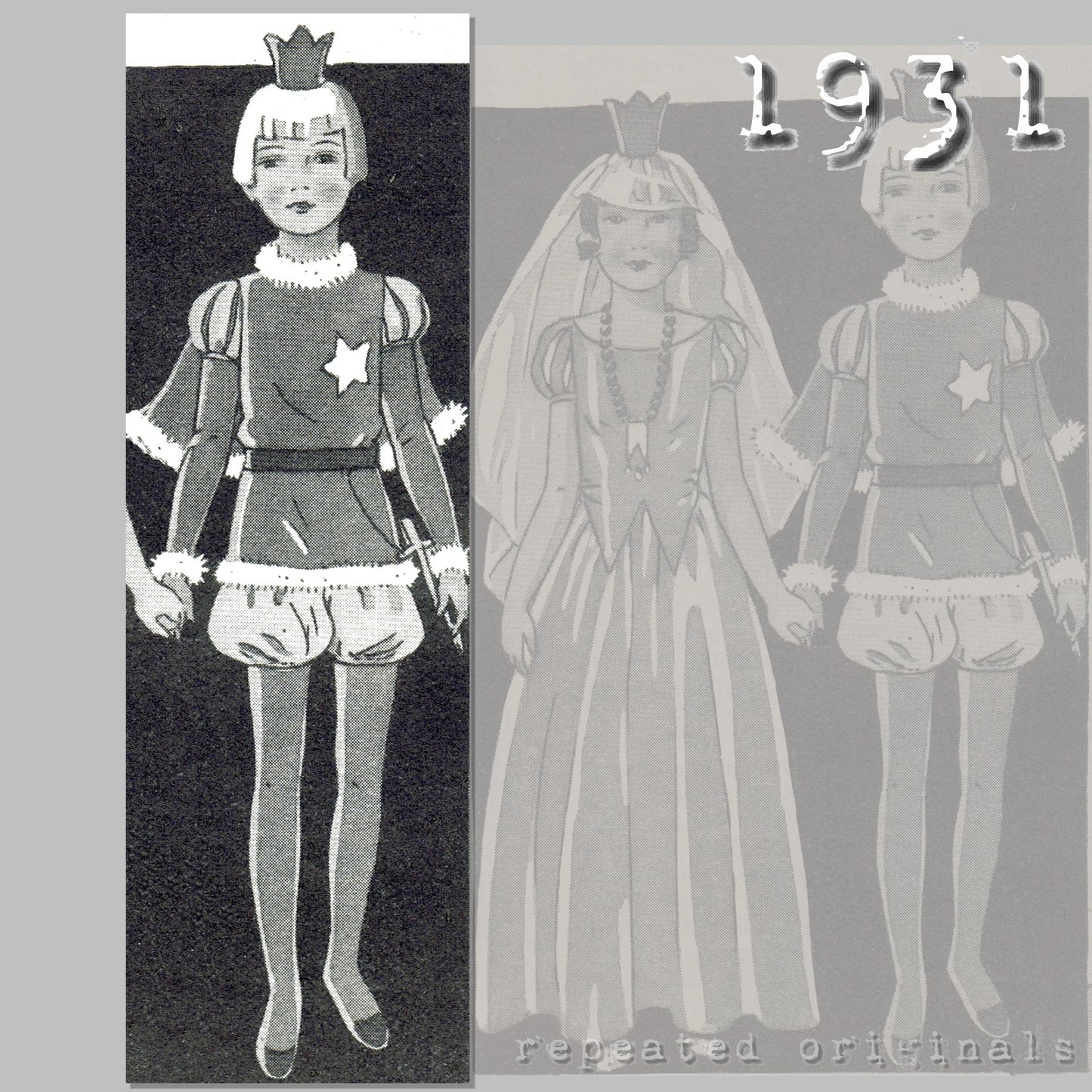 1931 Frog Prince Costume for Boy 12 Years Sewing Pattern - INSTANT DOWNLOAD PDF