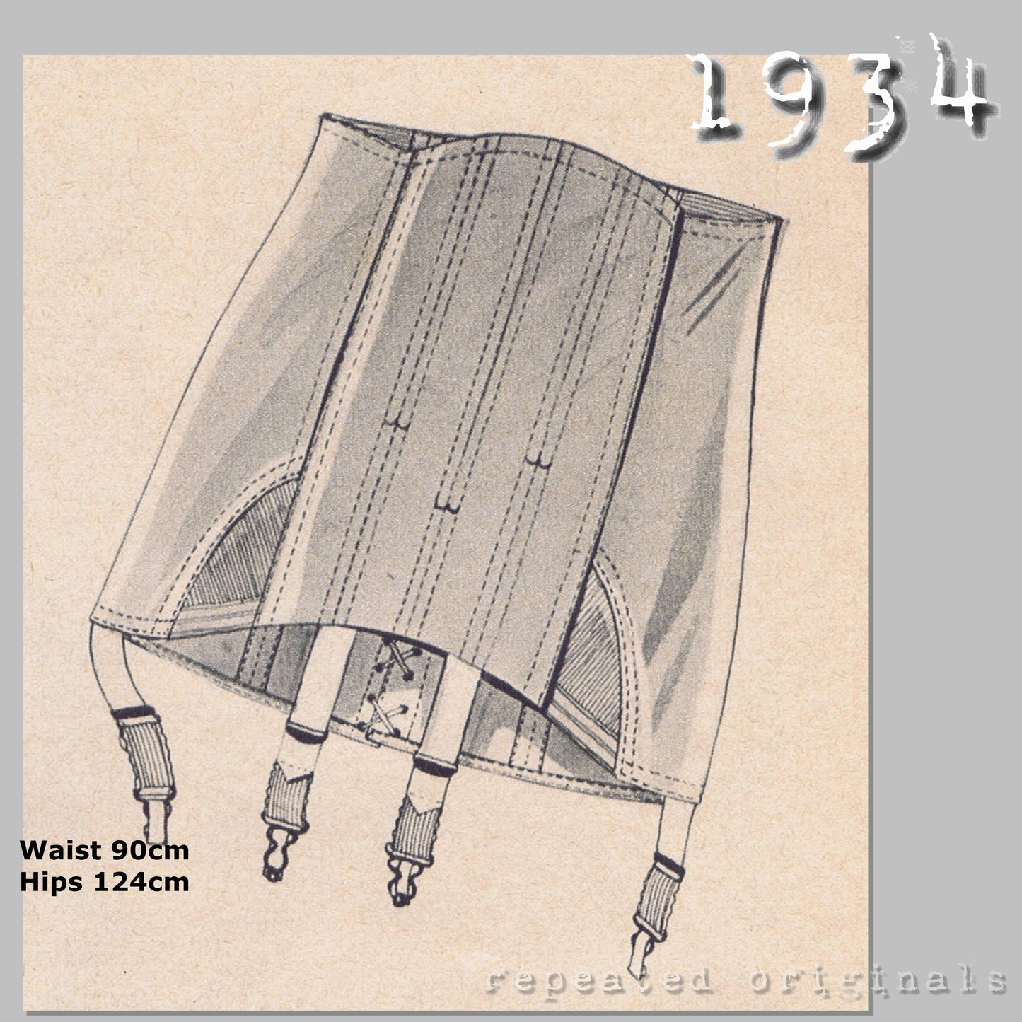 1934 Bra and Girdle Sewing Pattern - INSTANT DOWNLOAD PDF