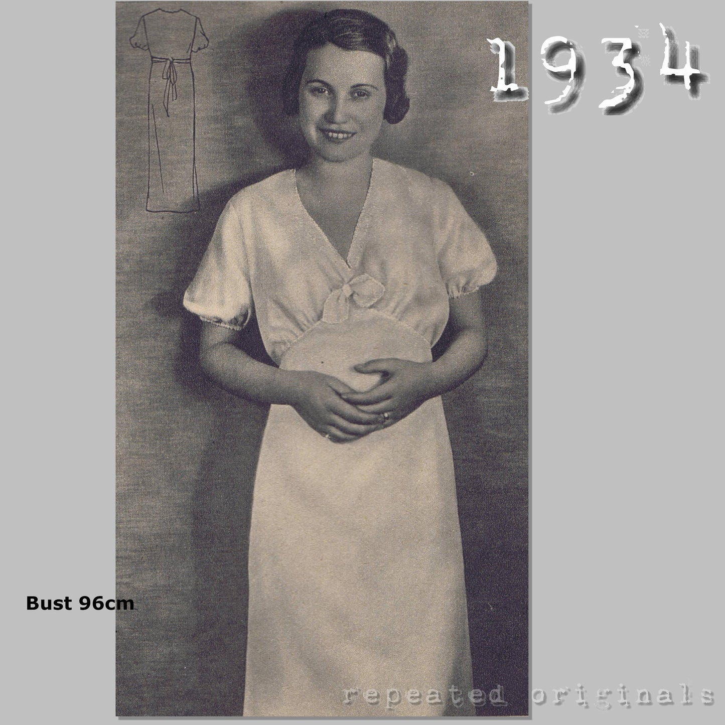 1934 Nightgown Sewing Pattern - INSTANT DOWNLOAD PDF