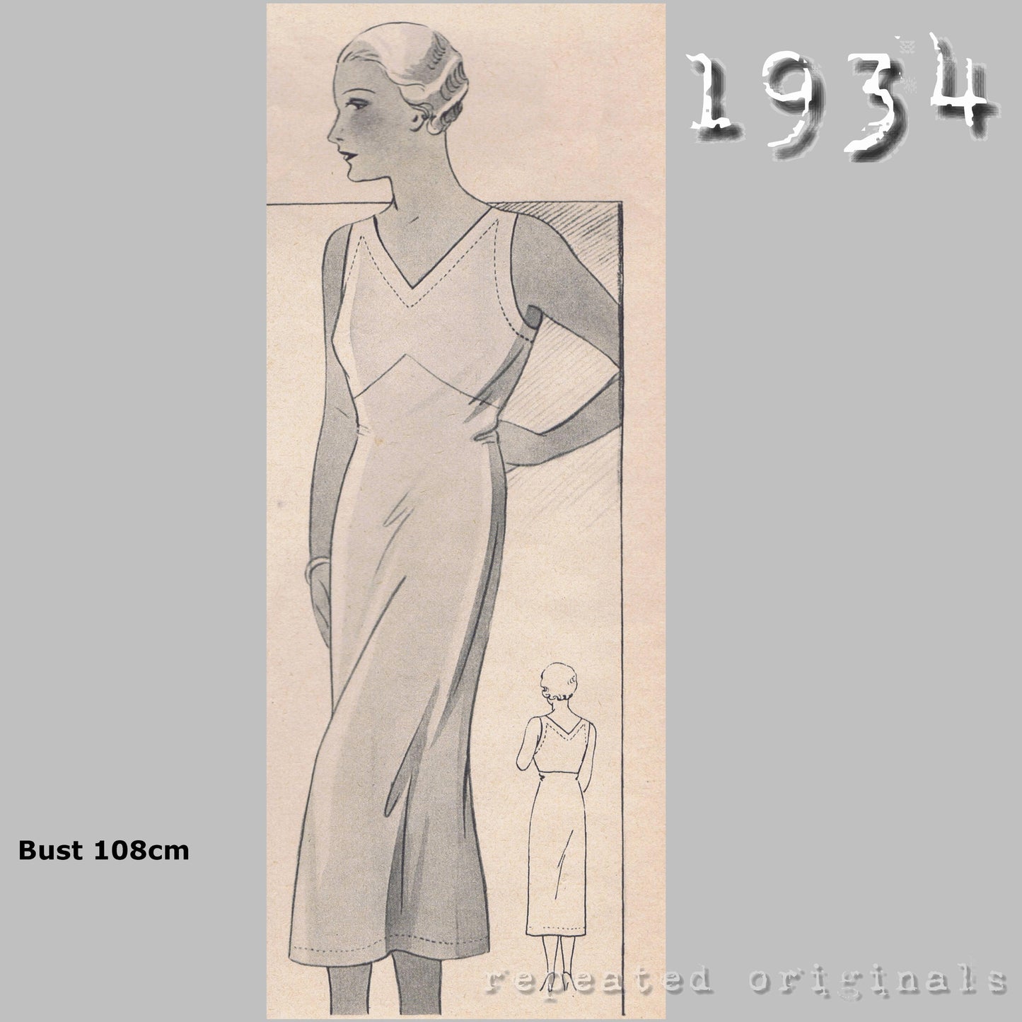 1934 Petticoat Sewing Pattern - INSTANT DOWNLOAD PDF