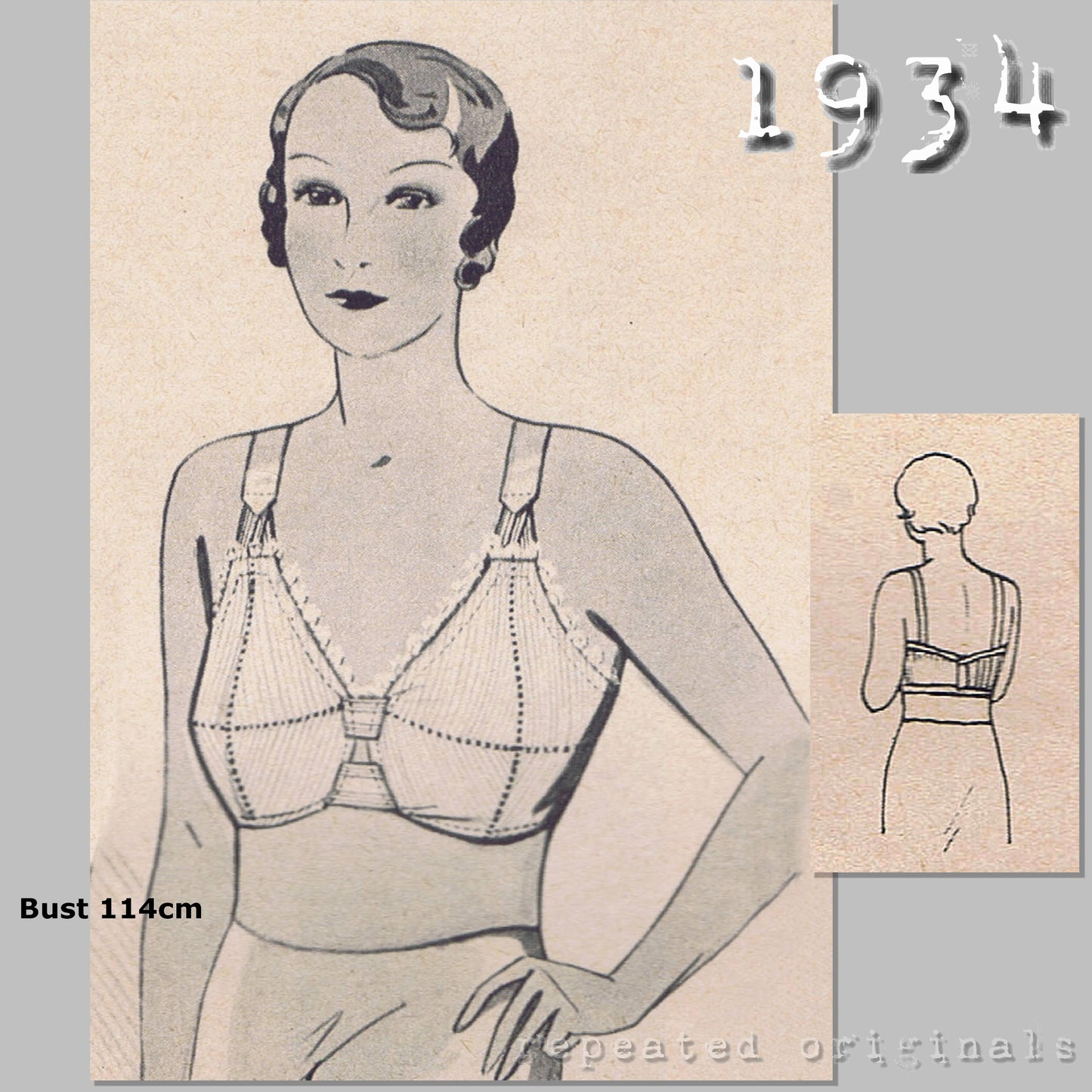 1934 Bra and Girdle Sewing Pattern - INSTANT DOWNLOAD PDF