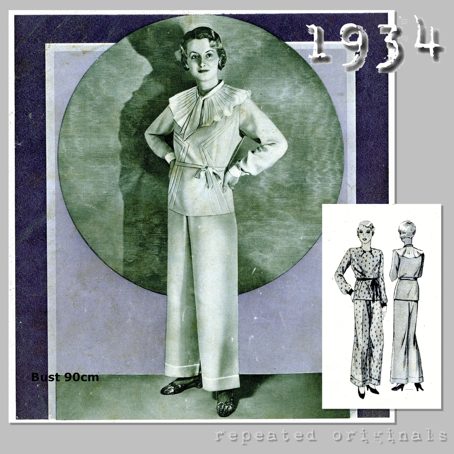 1934 Pyjamas/Lounging Suit Sewing Pattern - INSTANT DOWNLOAD PDF