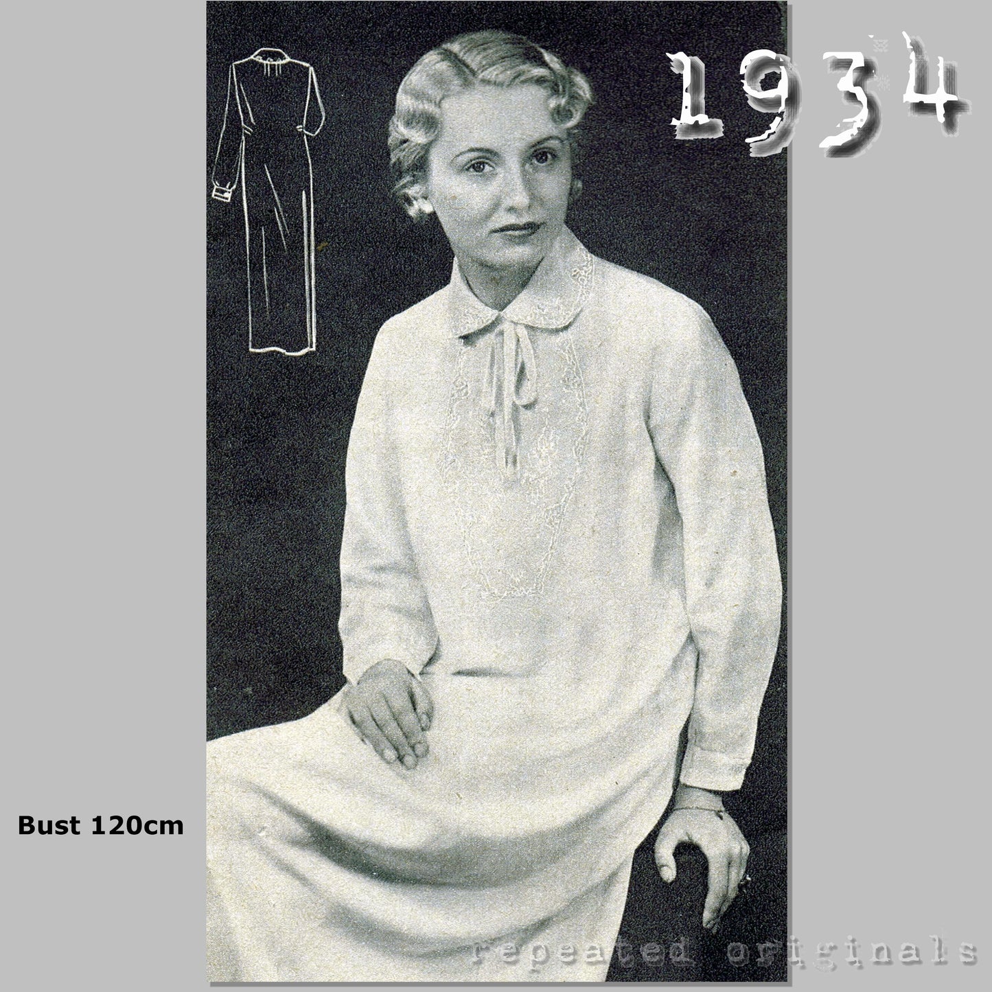 1934 Nightgown Sewing Pattern - INSTANT DOWNLOAD PDF