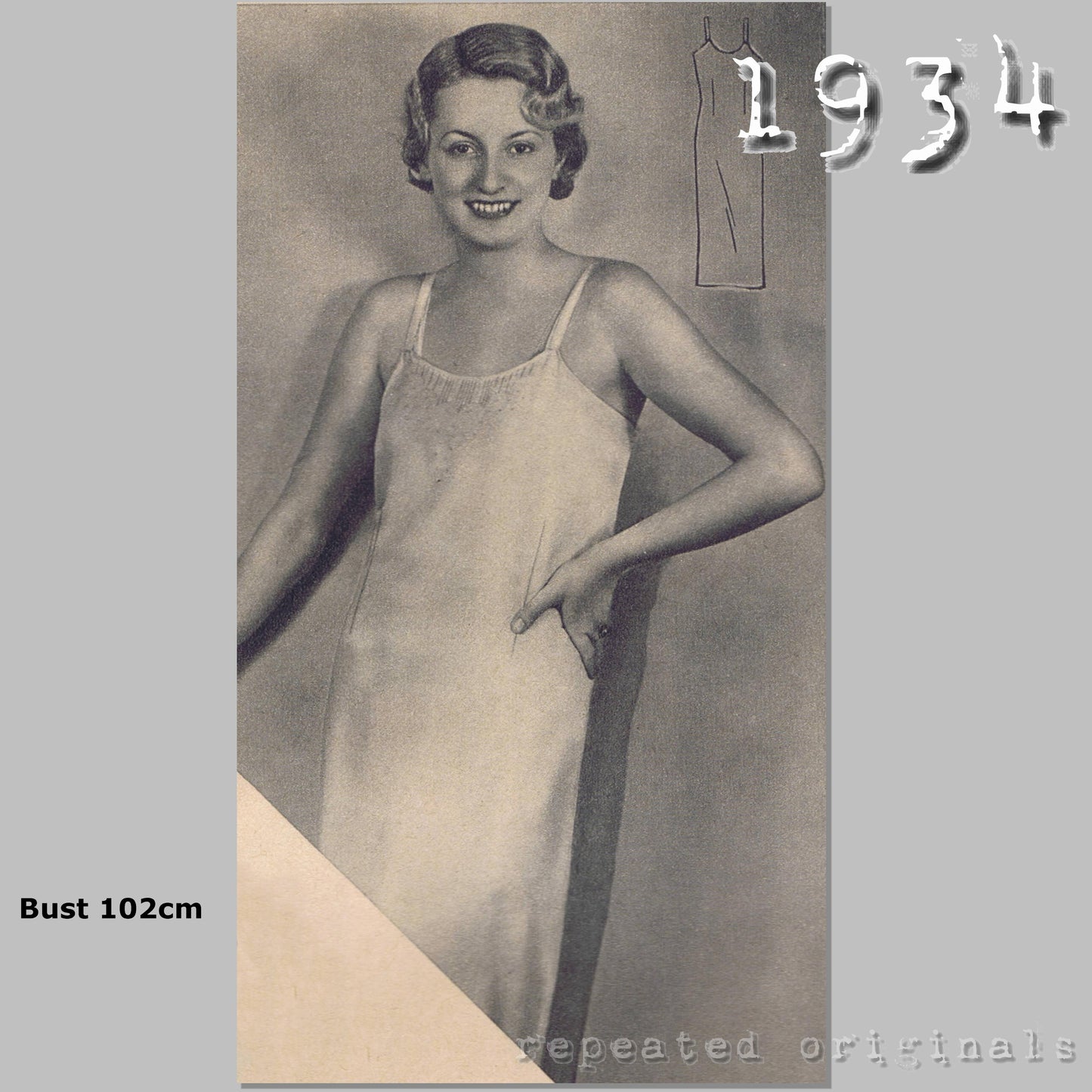 1934 Petticoat or Slip Sewing Pattern - INSTANT DOWNLOAD PDF