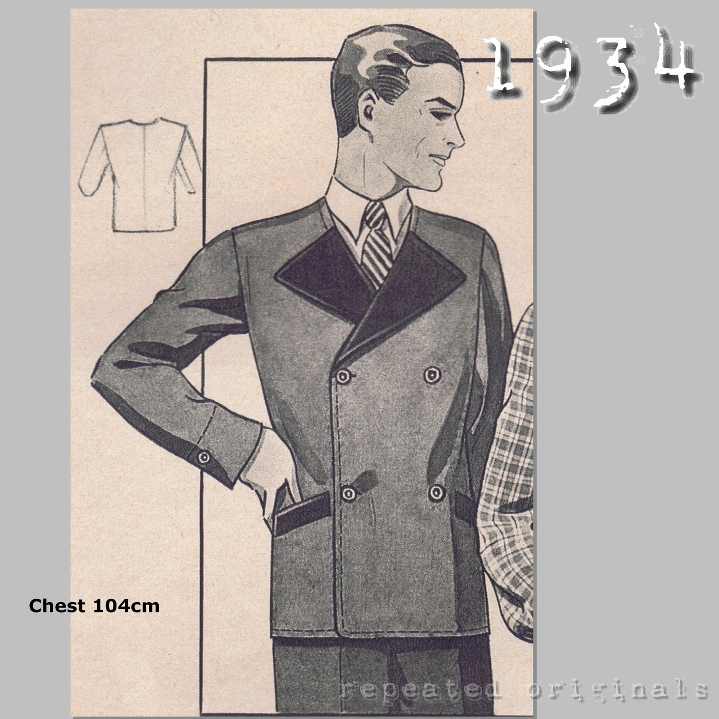 1934 Collarless House Jacket Sewing Pattern - INSTANT DOWNLOAD PDF
