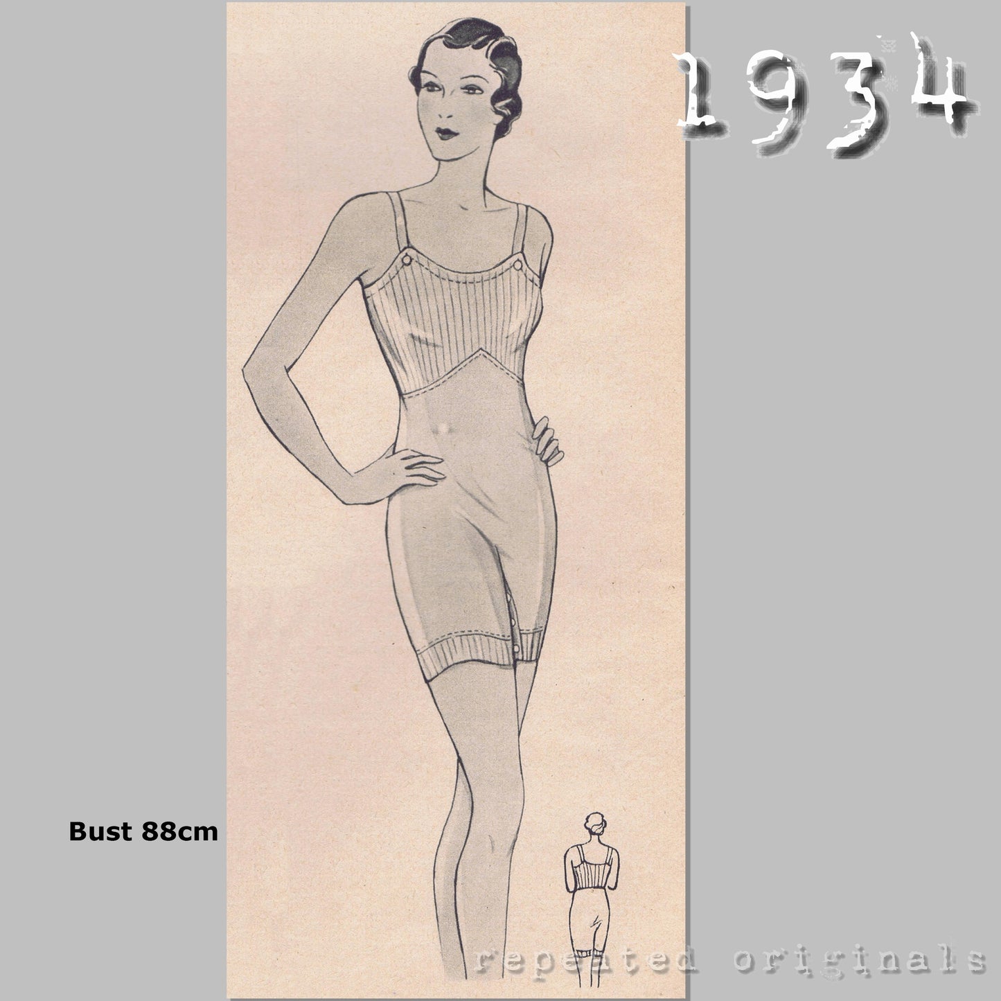 1934 Practical Combinations/Underwear Sewing Pattern - INSTANT DOWNLOAD PDF