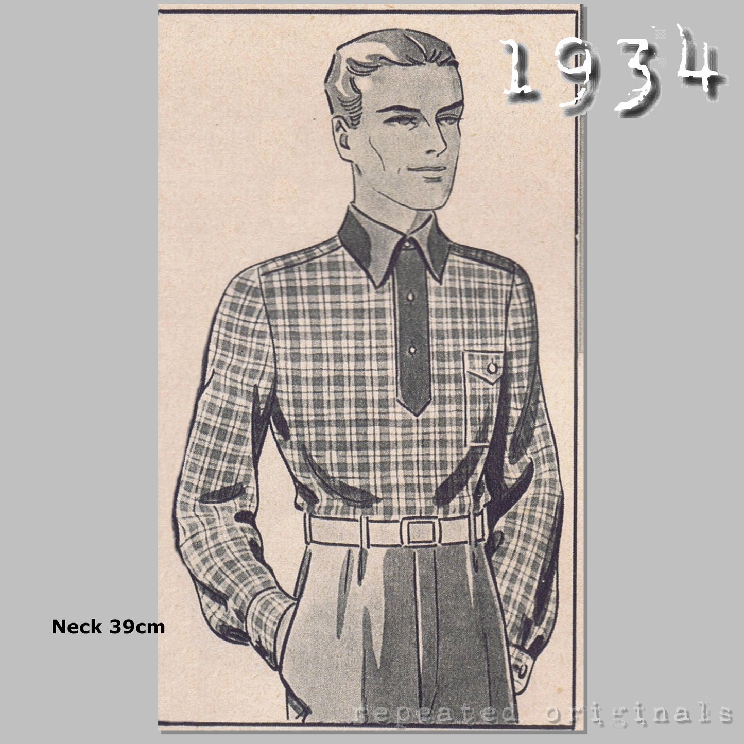 1934 Man's Polo Shirt Sewing Pattern - INSTANT DOWNLOAD PDF