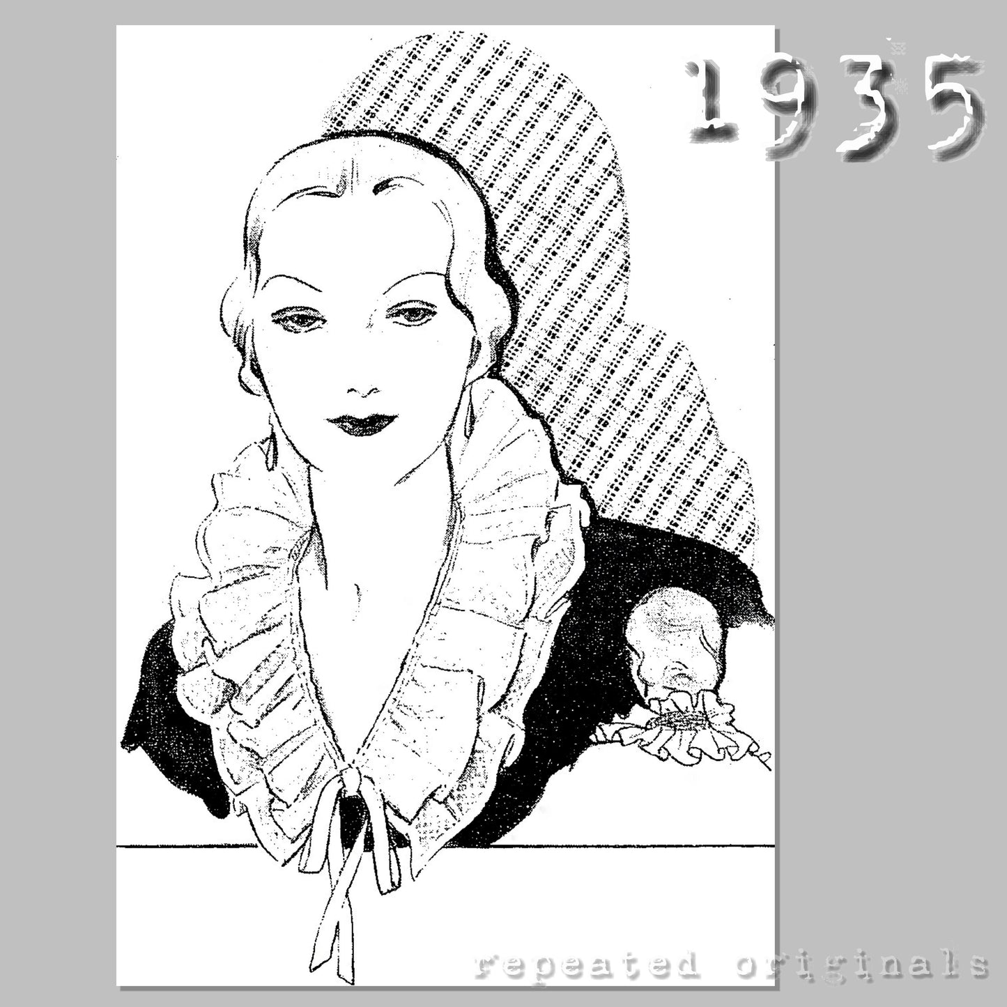 1935 Three Styles of Collars Sewing Pattern - INSTANT DOWNLOAD PDF