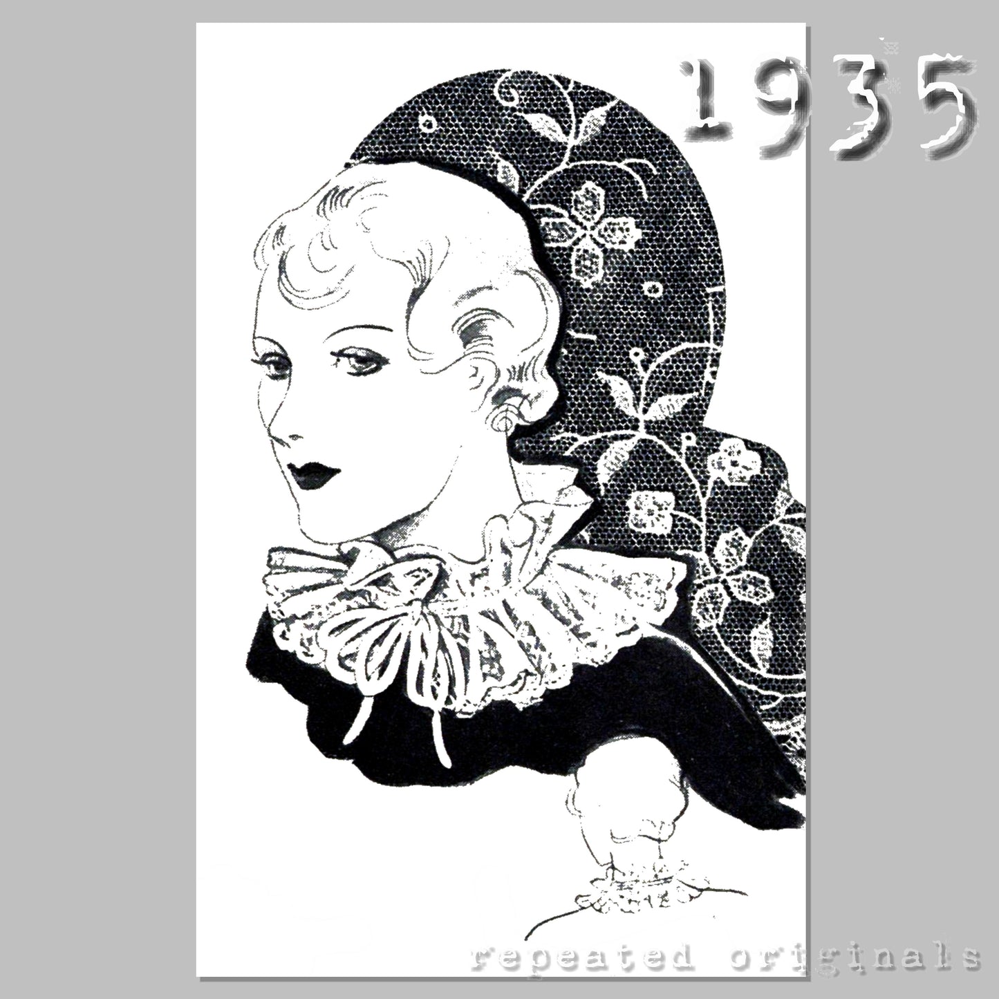 1935 Three Styles of Collars Sewing Pattern - INSTANT DOWNLOAD PDF