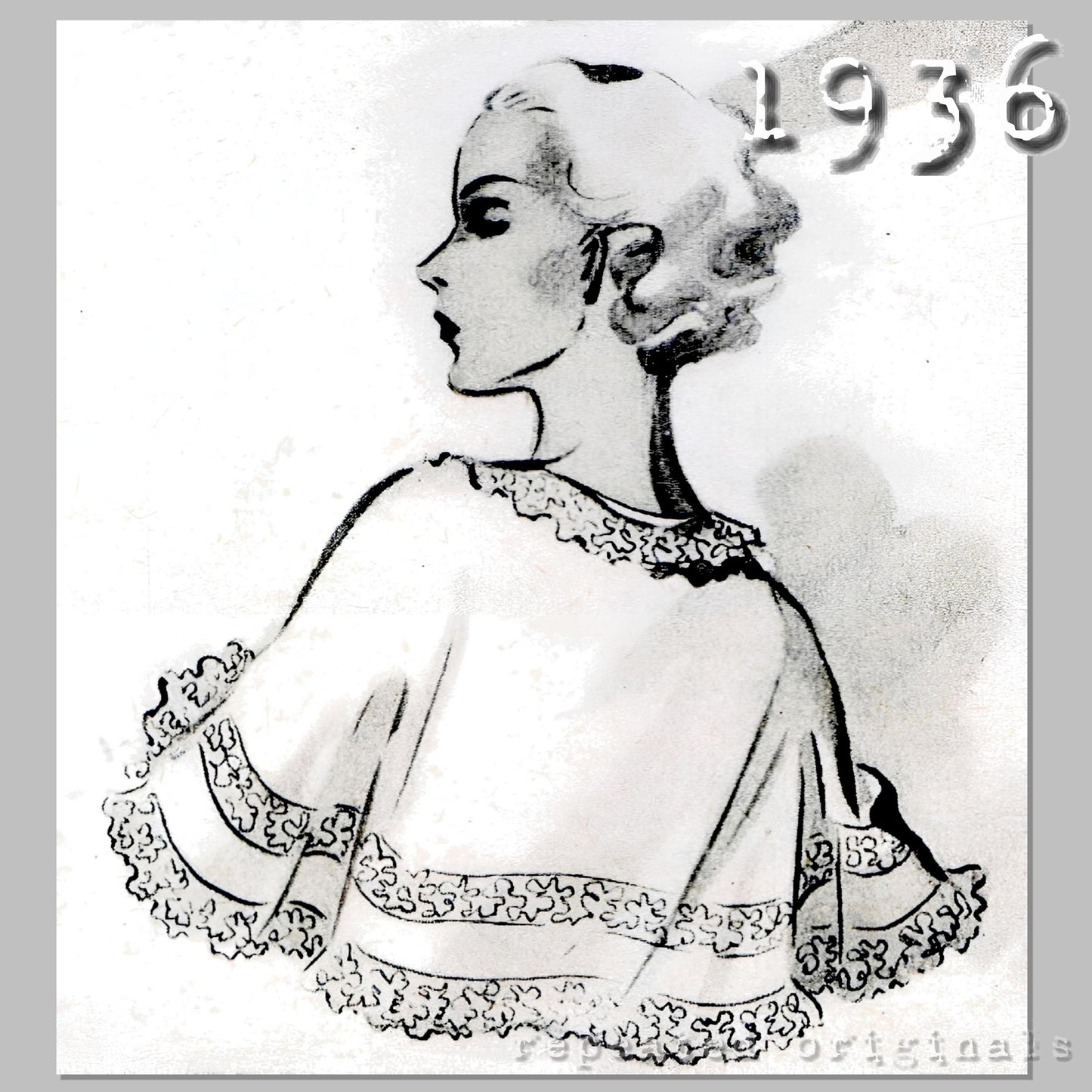 1936 Styling or Hairdressing Cape Sewing Pattern - INSTANT DOWNLOAD PDF
