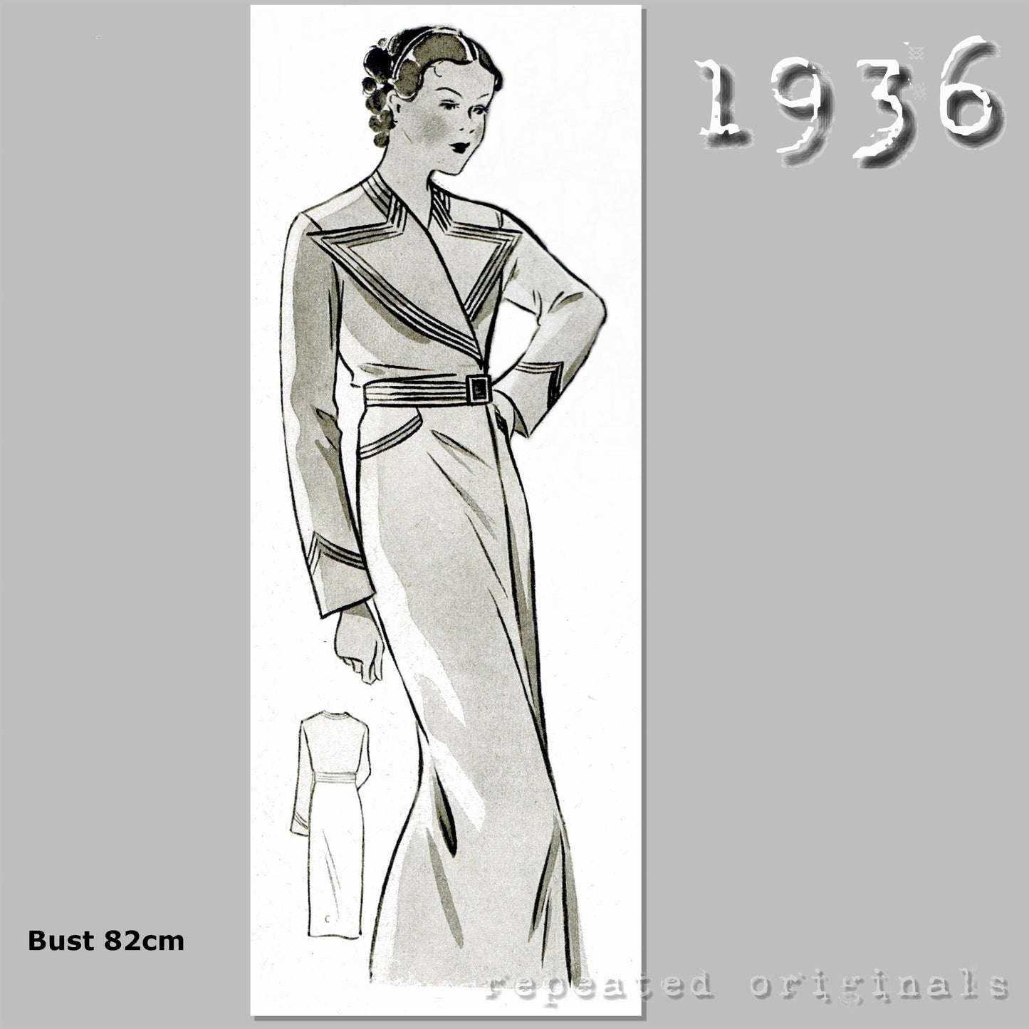 1936 Dressing Gown for Girl 12-14 Years Sewing Pattern - INSTANT DOWNLOAD PDF