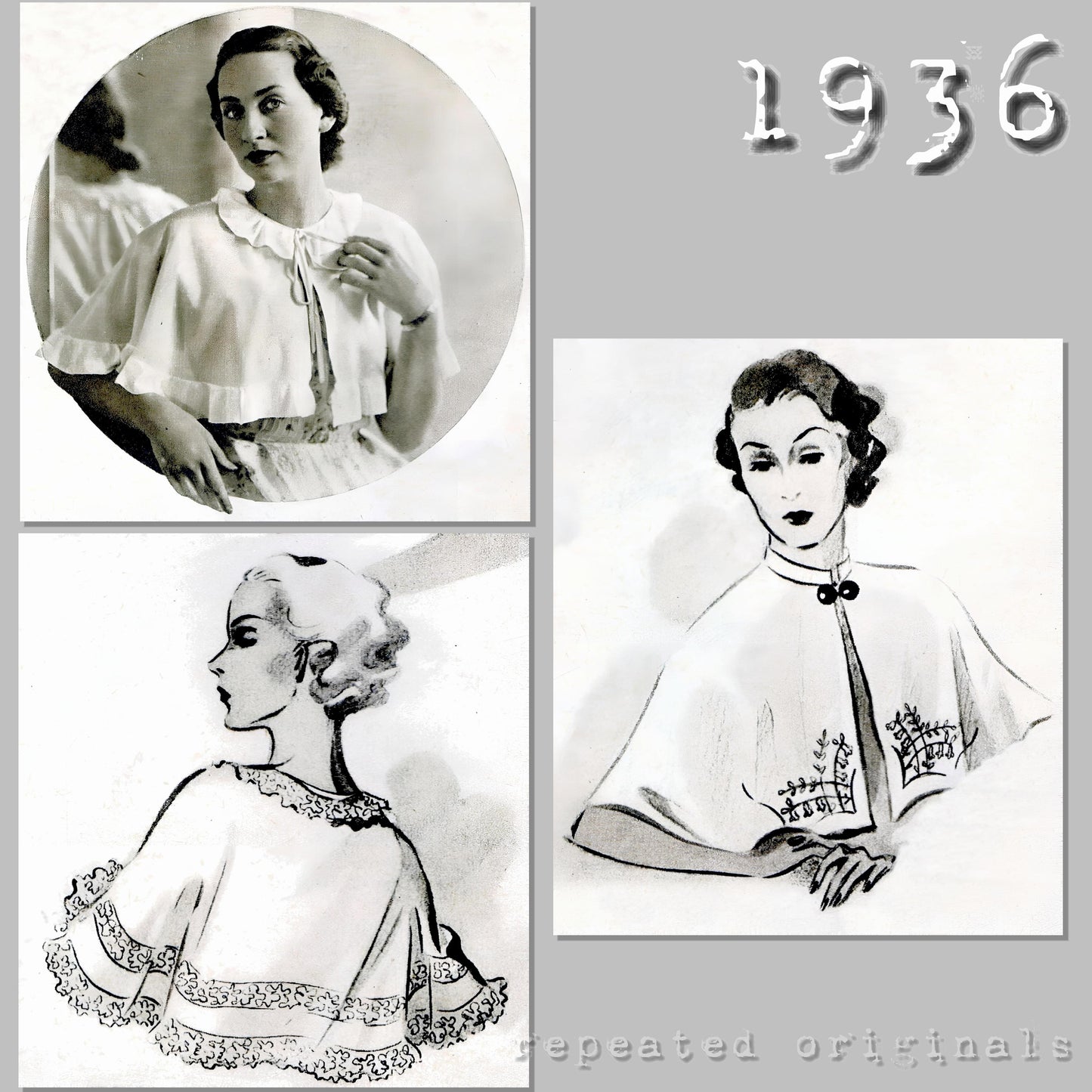 1936 Styling or Hairdressing Cape Sewing Pattern - INSTANT DOWNLOAD PDF