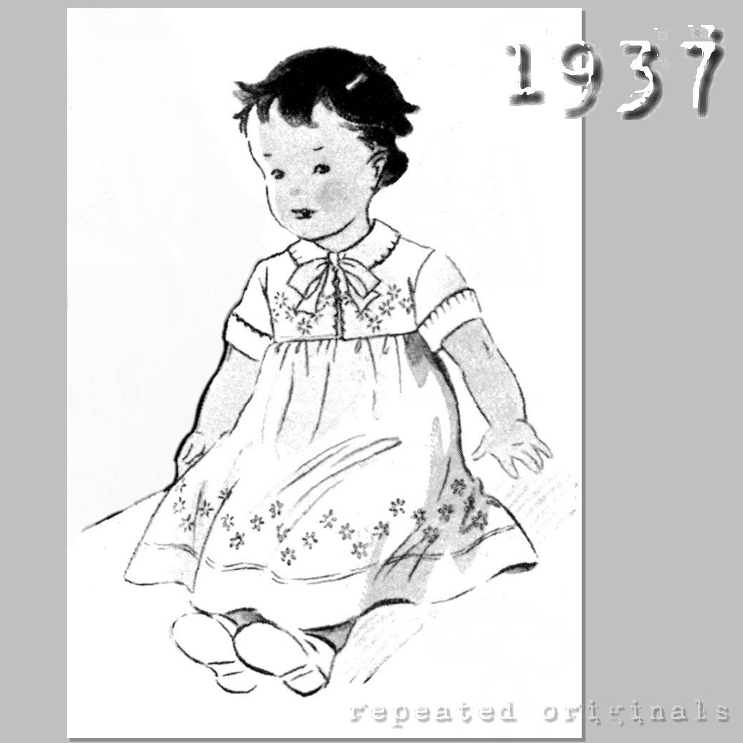 1937 Chemise, dress, jacket and bonnet for children aged 1-2 years Sewing Pattern - INSTANT DOWNLOAD PDF