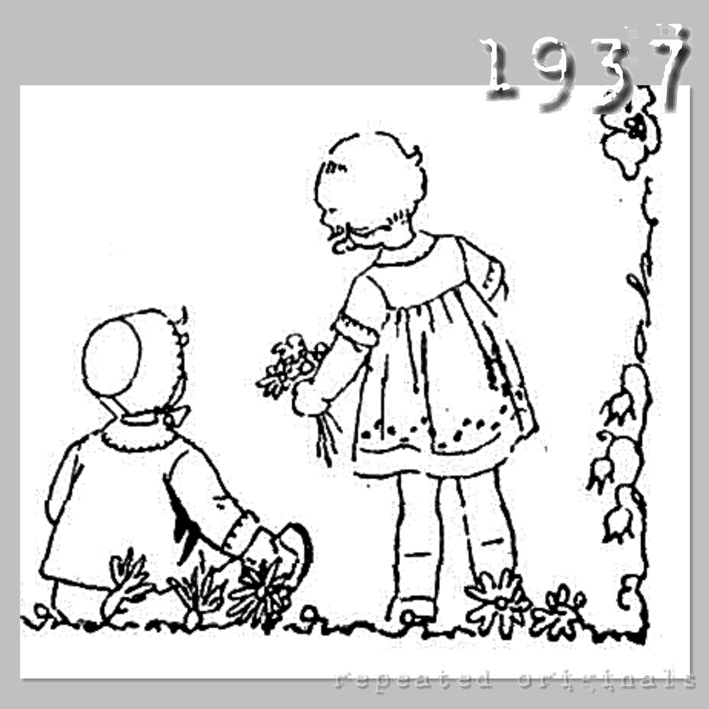 1937 Chemise, dress, jacket and bonnet for children aged 1-2 years Sewing Pattern - INSTANT DOWNLOAD PDF