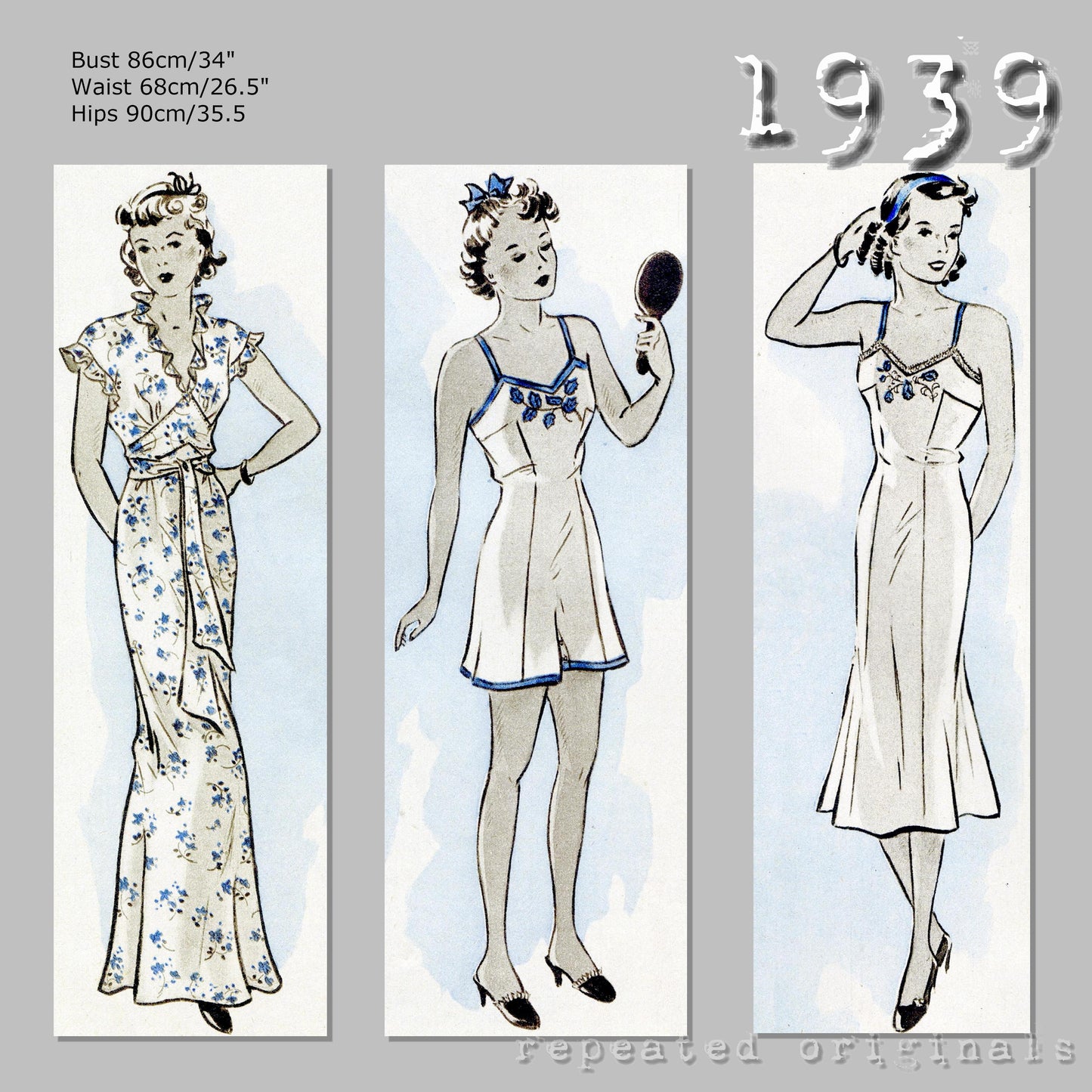 1939 Underwear Lingerie Sewing Pattern - INSTANT DOWNLOAD PDF