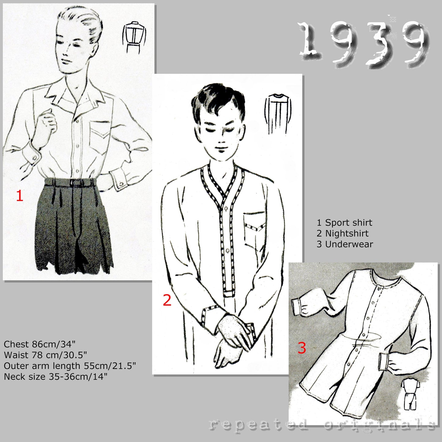 1939 Young Man's Linens Sewing Pattern - INSTANT DOWNLOAD PDF