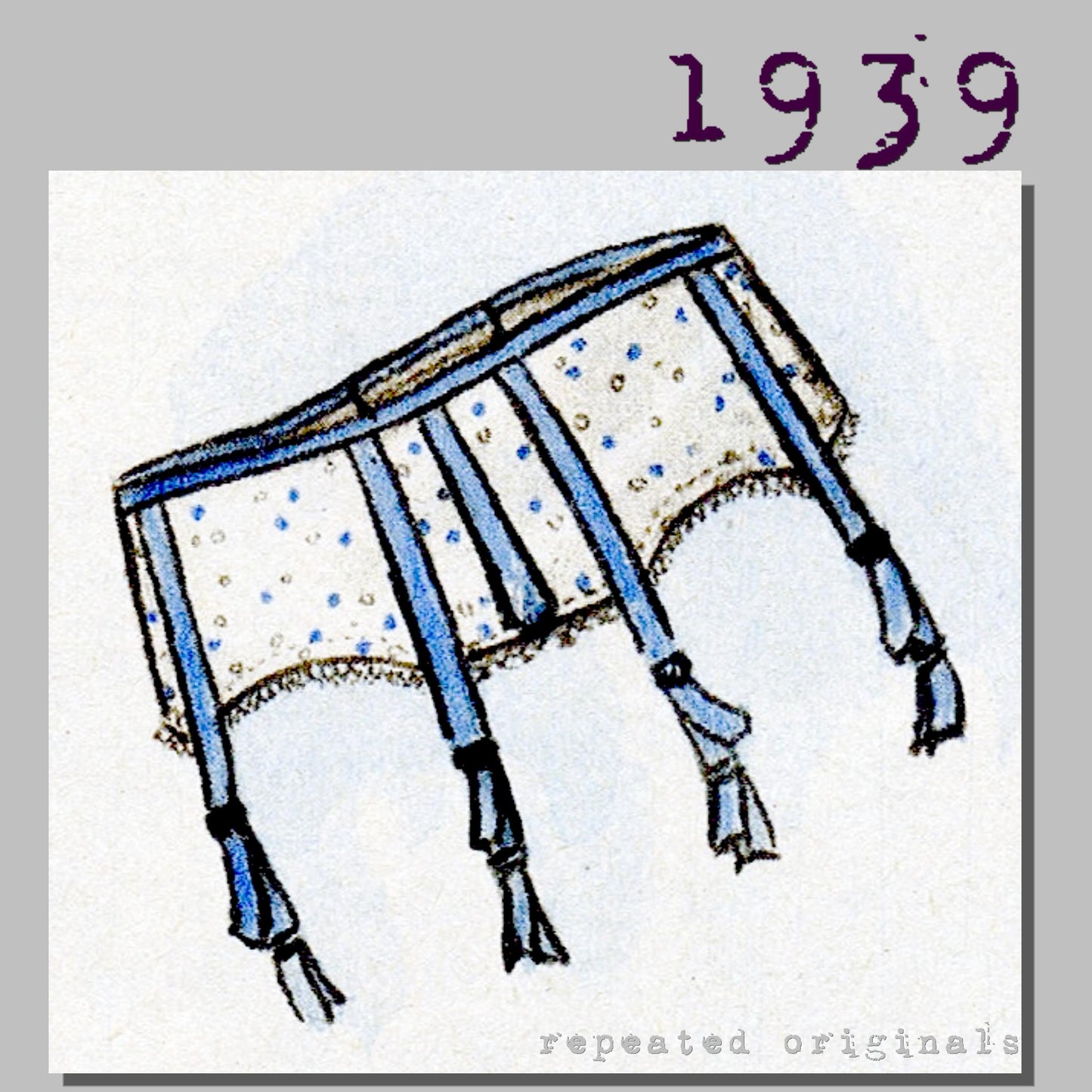 1939 Bra and Garter Belt for Girl 12-14 Sewing Pattern - INSTANT DOWNLOAD PDF