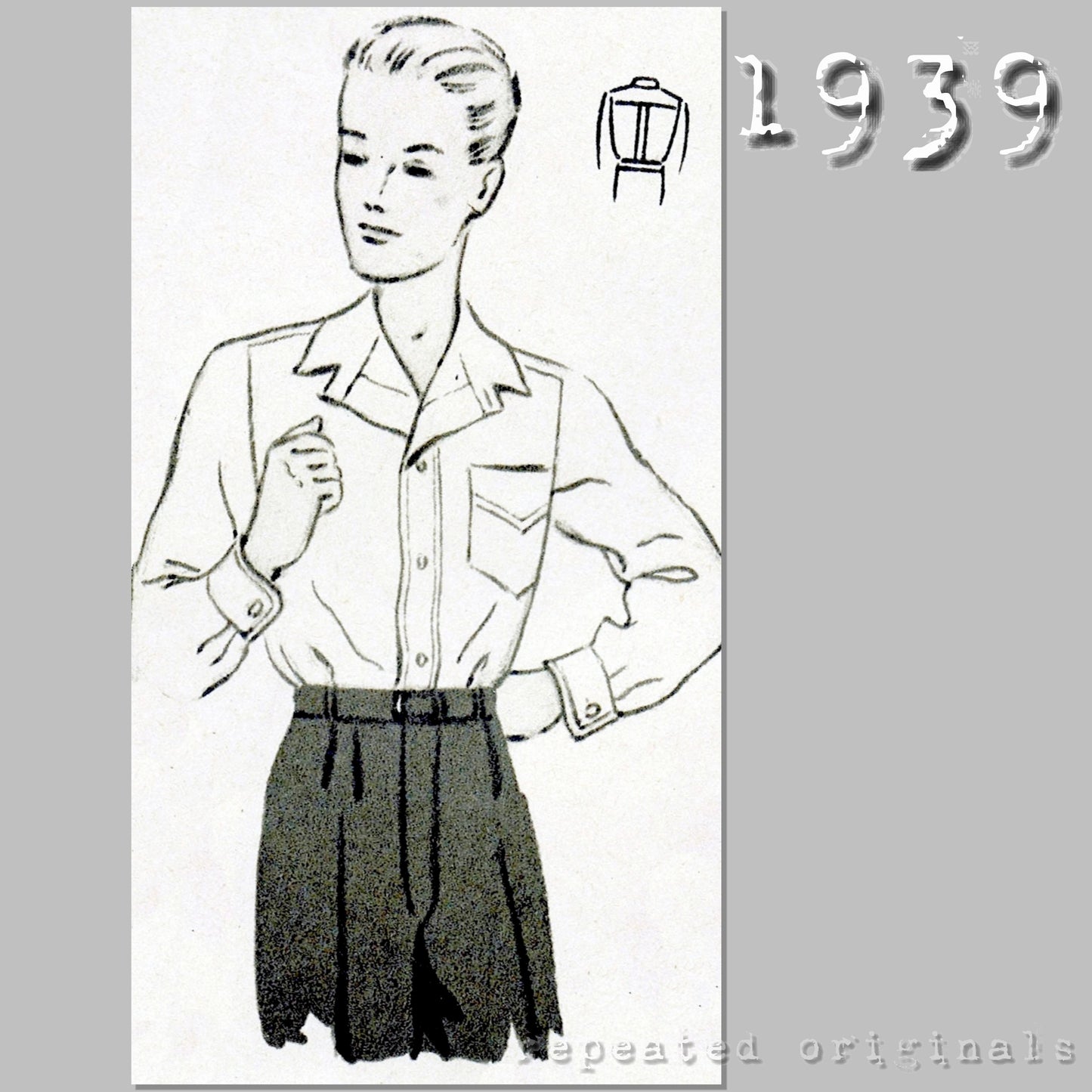 1939 Young Man's Linens Sewing Pattern - INSTANT DOWNLOAD PDF