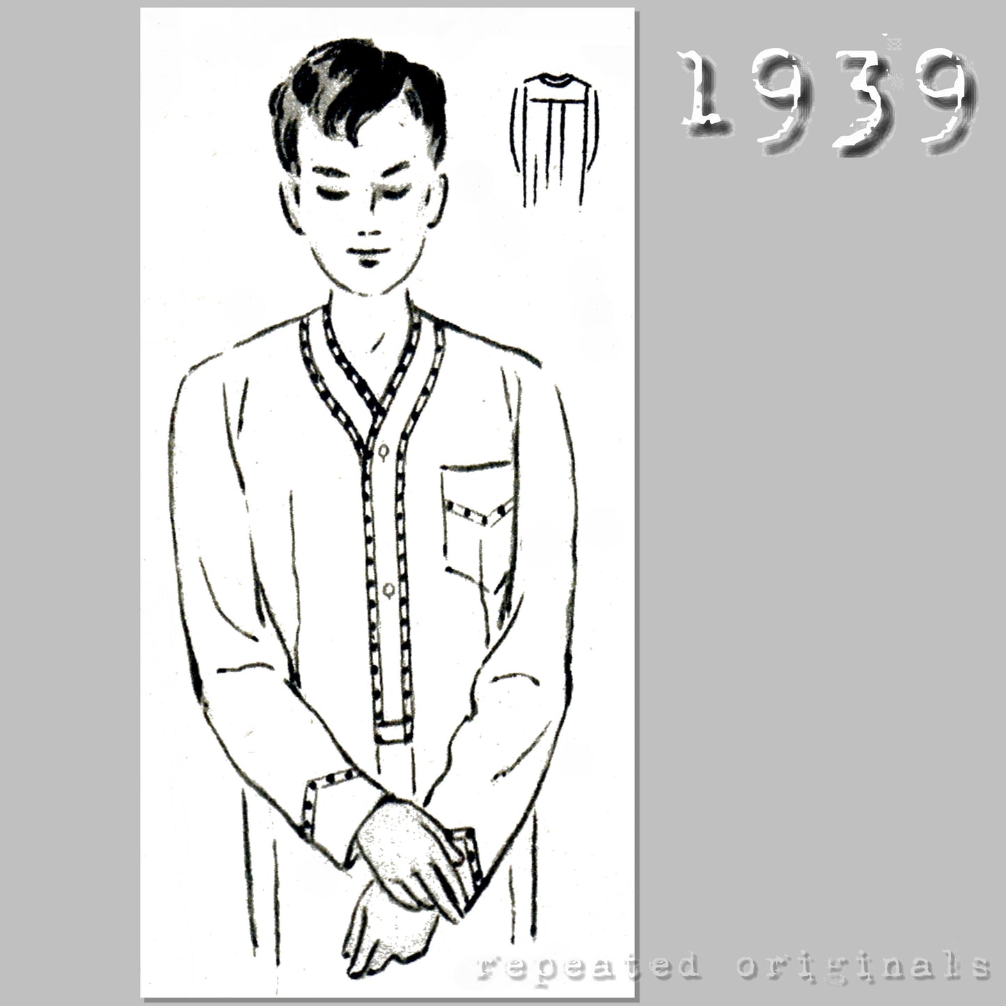 1939 Young Man's Linens Sewing Pattern - INSTANT DOWNLOAD PDF