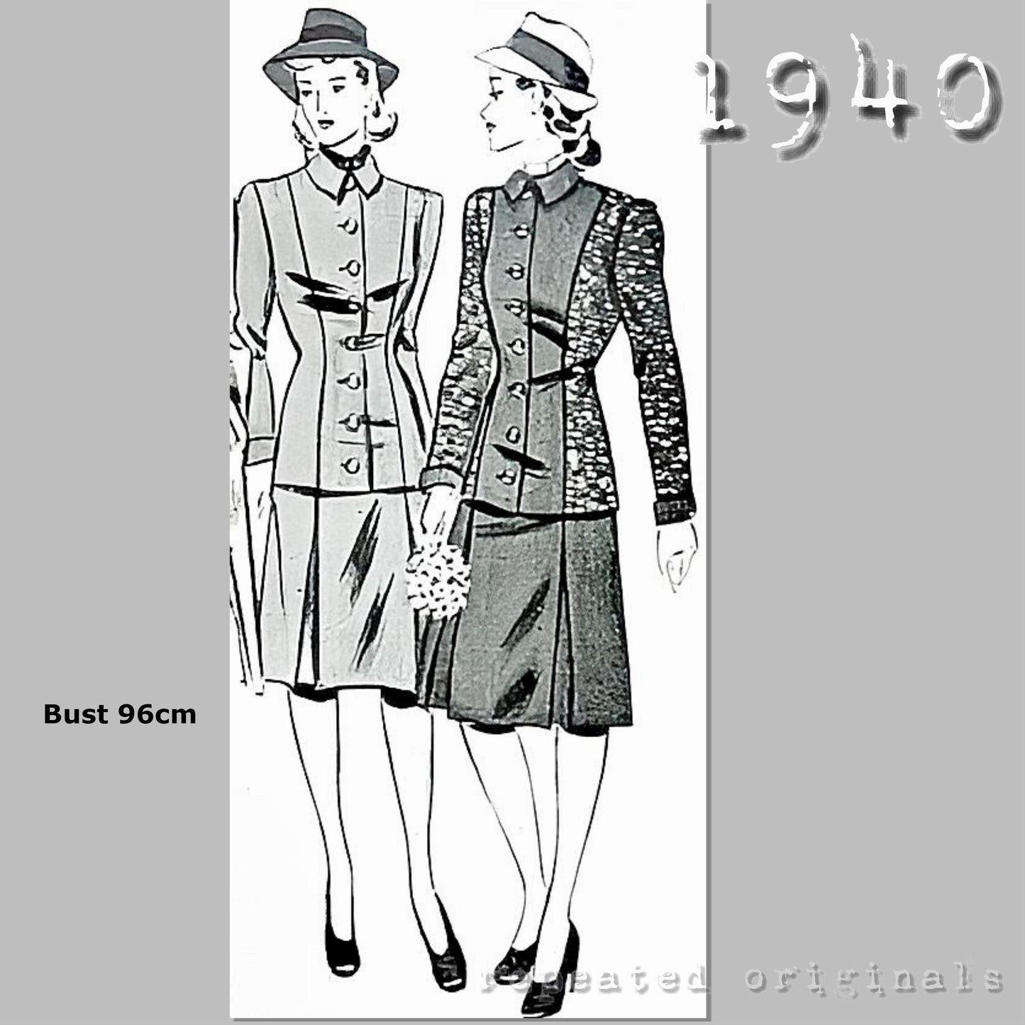 1940 Suit in two variations Sewing Pattern - INSTANT DOWNLOAD PDF