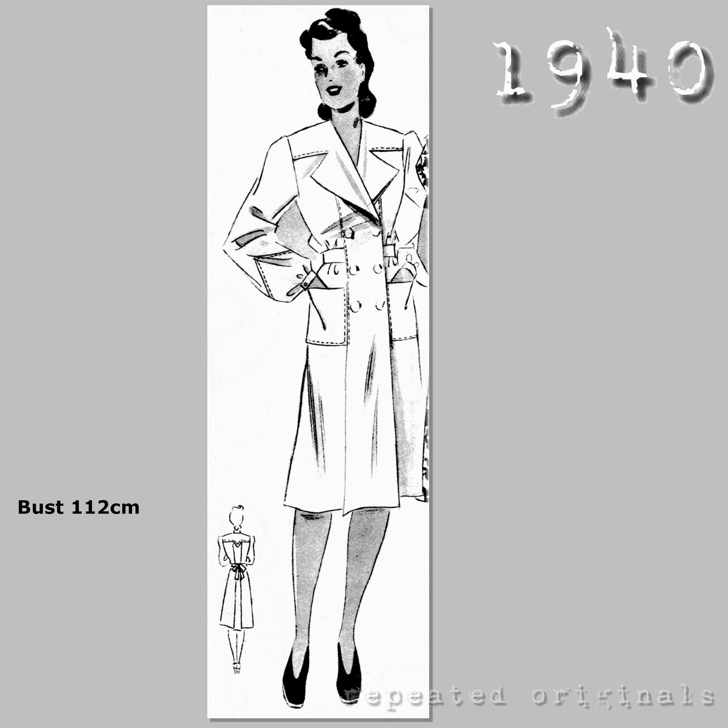 1940 Professional Smock/Coat/Apron Sewing Pattern - INSTANT DOWNLOAD PDF