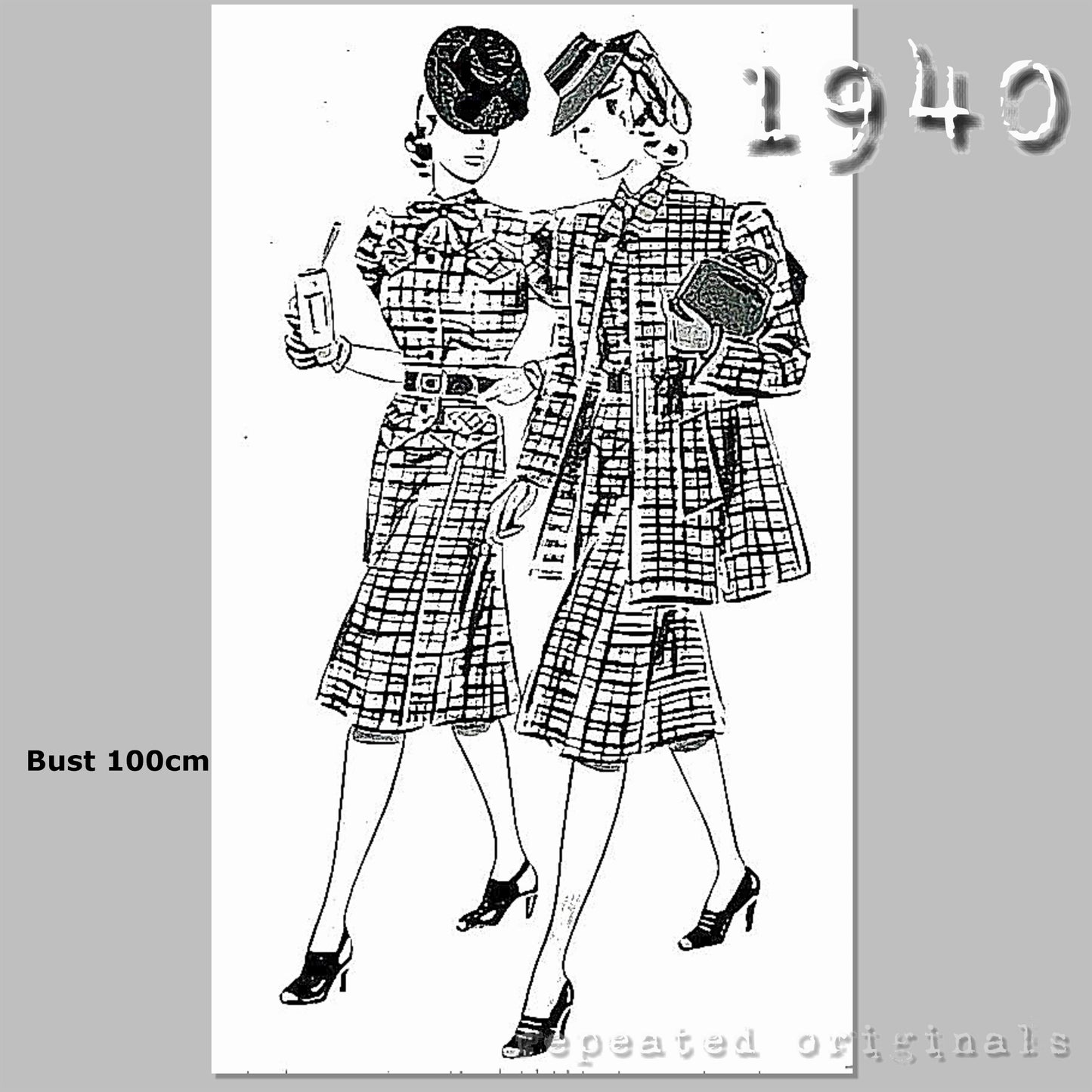 1940 Dress and Jacket Sewing Pattern - INSTANT DOWNLOAD PDF