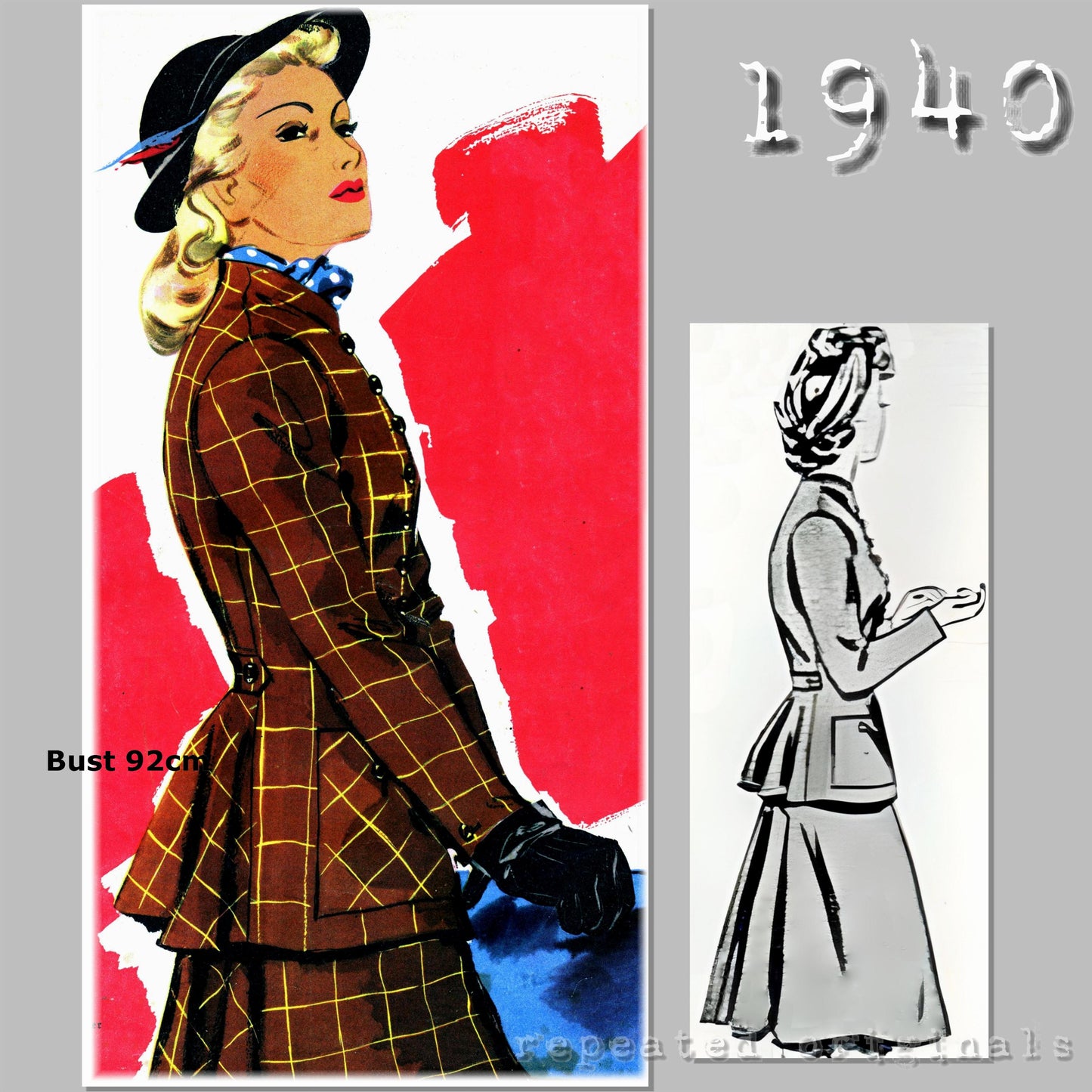 1940 Suit Sewing Pattern - INSTANT DOWNLOAD PDF