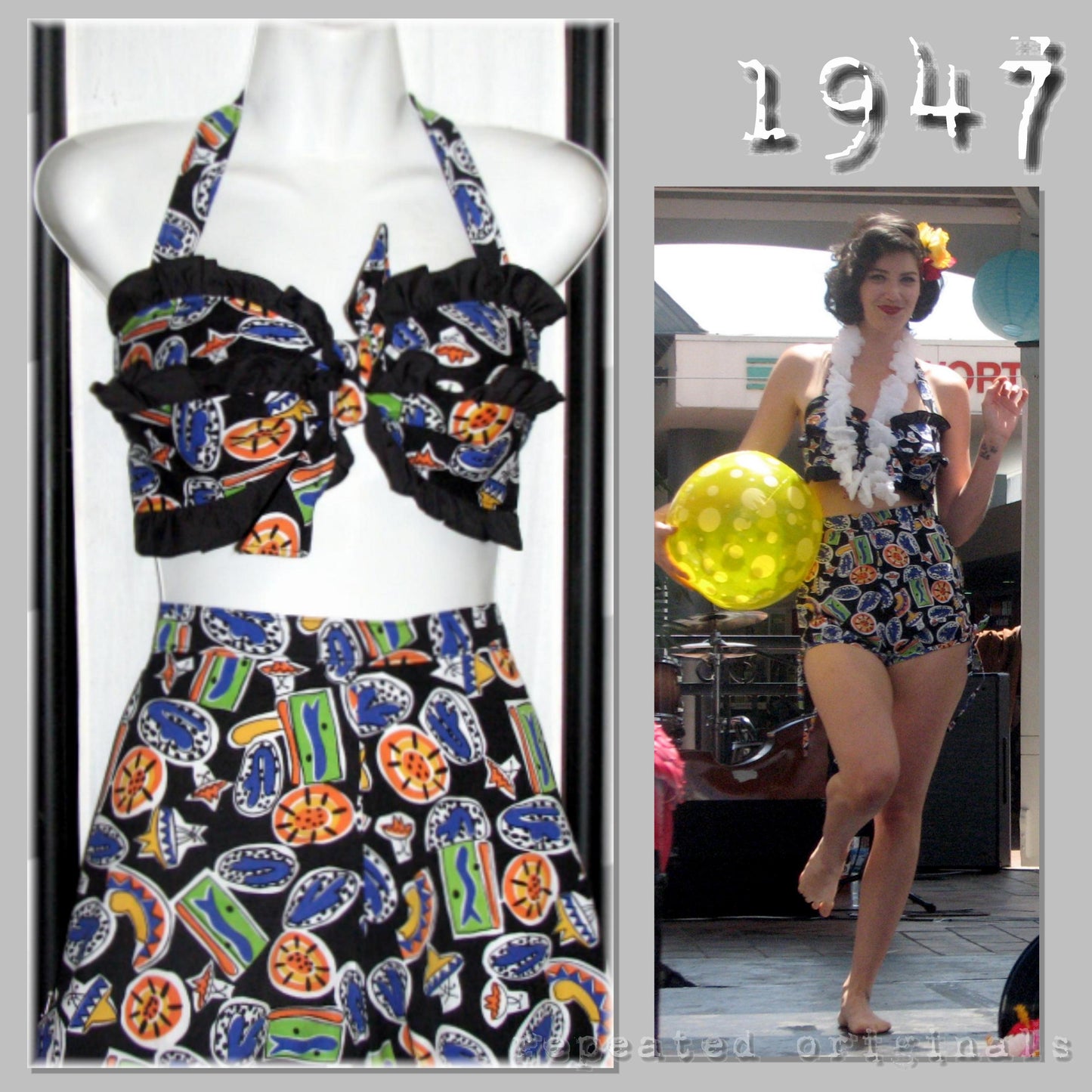 1947 Playsuit Sewing Pattern - INSTANT DOWNLOAD PDF