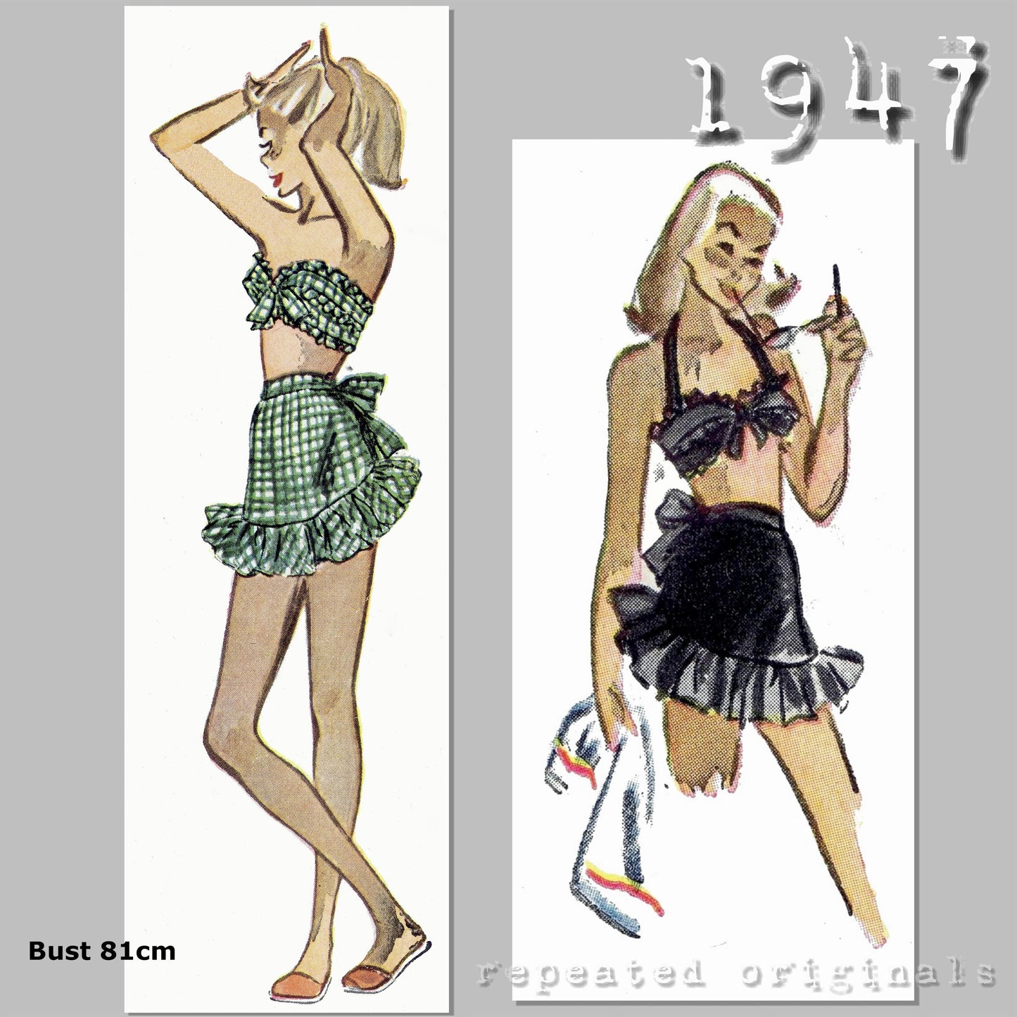 1947 Playsuit Sewing Pattern - INSTANT DOWNLOAD PDF