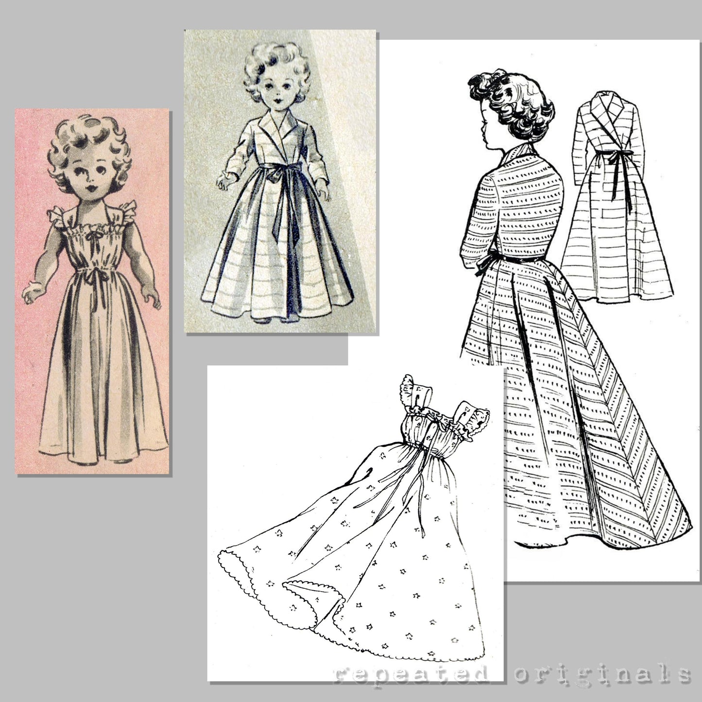 1953 Pedigree Elizabeth Dressmaking Doll Sewing Pattern - INSTANT DOWNLOAD PDF