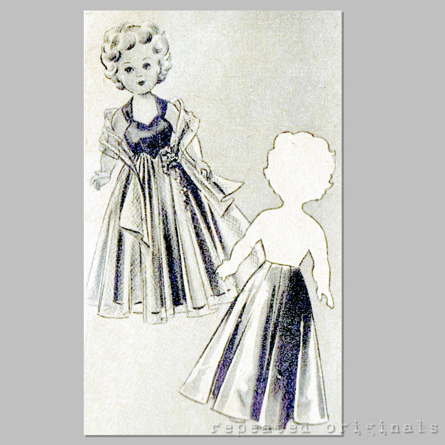 1953 Pedigree Elizabeth Dressmaking Doll Sewing Pattern - INSTANT DOWNLOAD PDF
