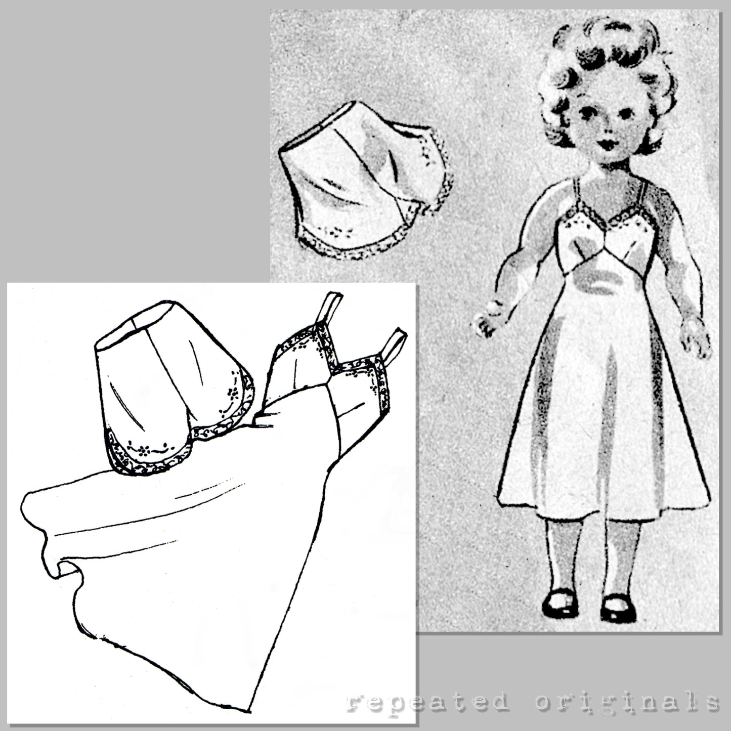 1953 Pedigree Elizabeth Dressmaking Doll Sewing Pattern - INSTANT DOWNLOAD PDF