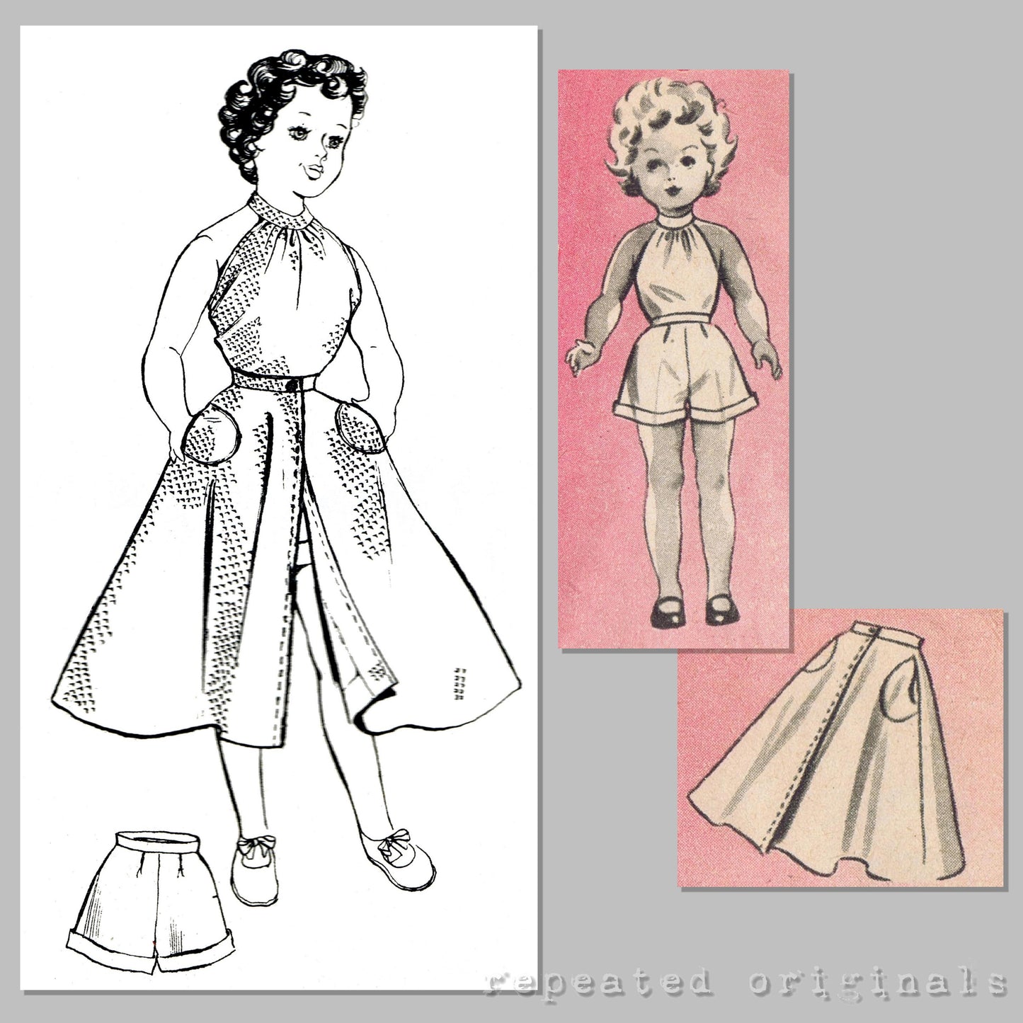 1953 Pedigree Elizabeth Dressmaking Doll Sewing Pattern - INSTANT DOWNLOAD PDF