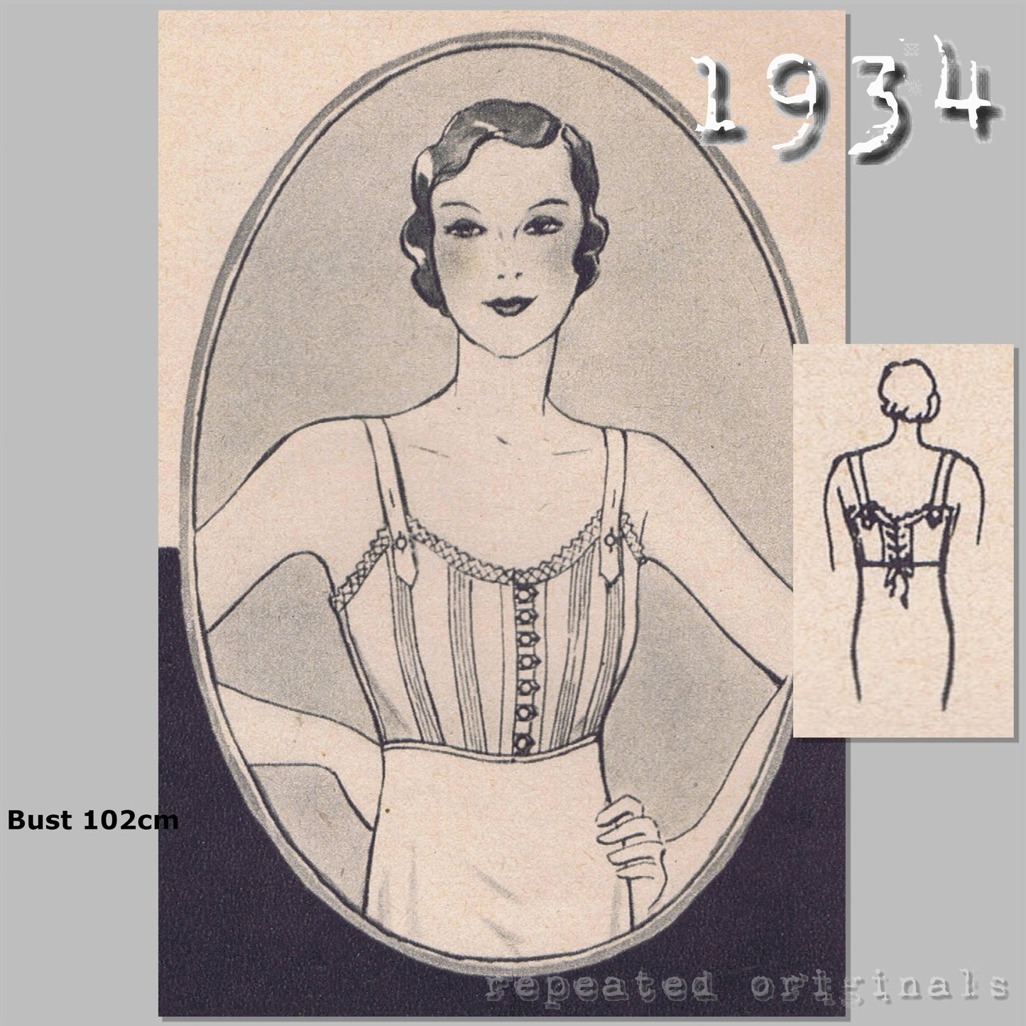 1934 Front Closing Bra Sewing Pattern - INSTANT DOWNLOAD PDF